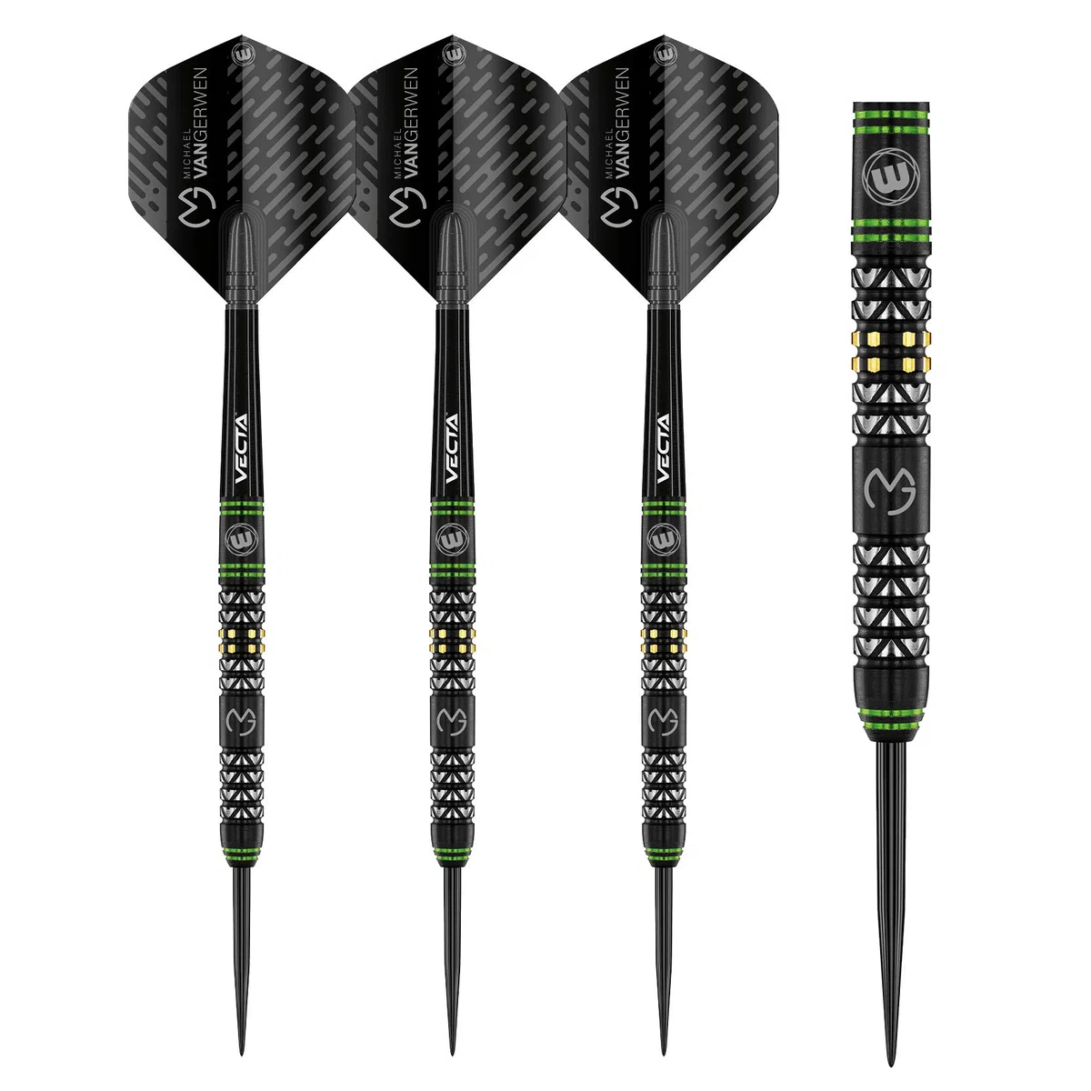 WINMAU Michael Van Gerwen MvG Vantage 24 Grammo Freccette in tungsteno con Prism Voli e Vecta Freccette Aste
