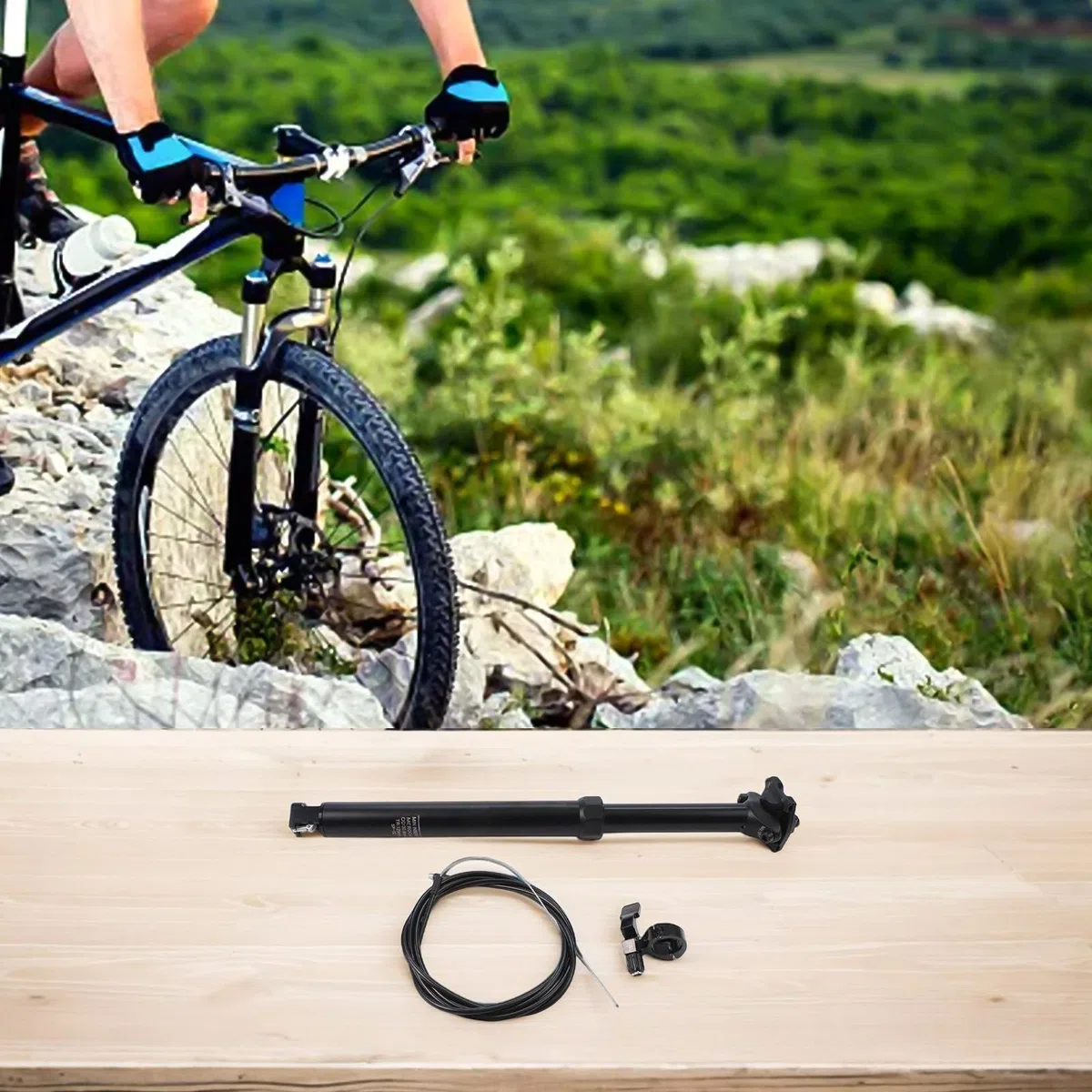 Reggisella regolabile per mountain bike, telescopico, 30,9 mm, in lega di alluminio, con passaggio cavi interni