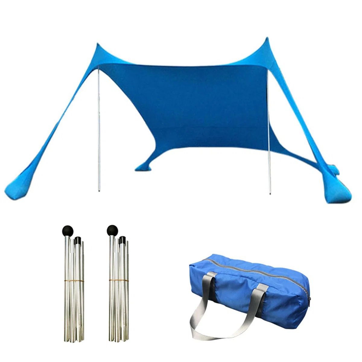 Da Spiaggia Portatile, Da Spiaggia, Da Sole Protezione Solare Da Spiaggia, Da Sole Portatile UPF 50+ Con 4 Barre Di Stabilità, Per Spiaggia, Campeggio
