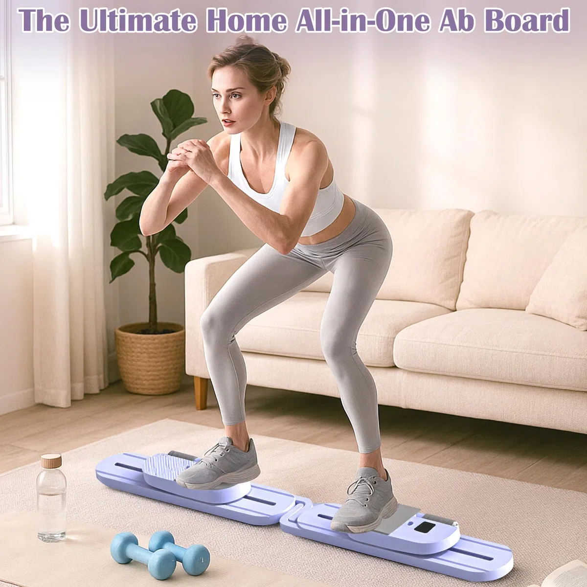 Tavola Reformer per Pilates con Fasce di Resistenza – Macchina Pilates Portatile, Allenamento Completo del Corpo per Casa, Rafforzamento del Core, Tonificazione dei Glutei e delle Gambe,