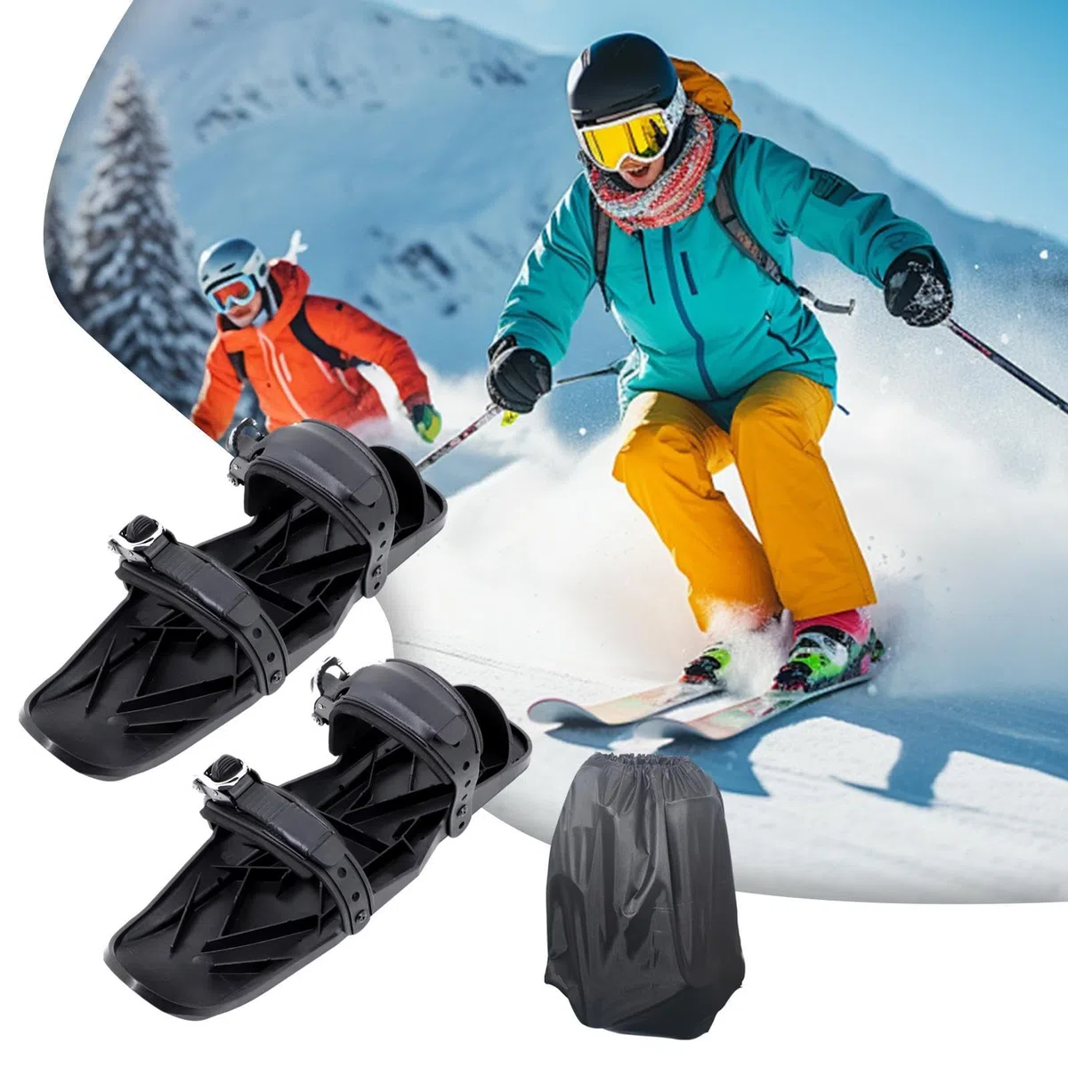 Scarpe da skate portatili – Attacco universale per sci, piccola attrezzatura | clip per scarpe per scivolare in discesa pendenze da viaggio trekking avventure ad alte prestazioni componente invernale
