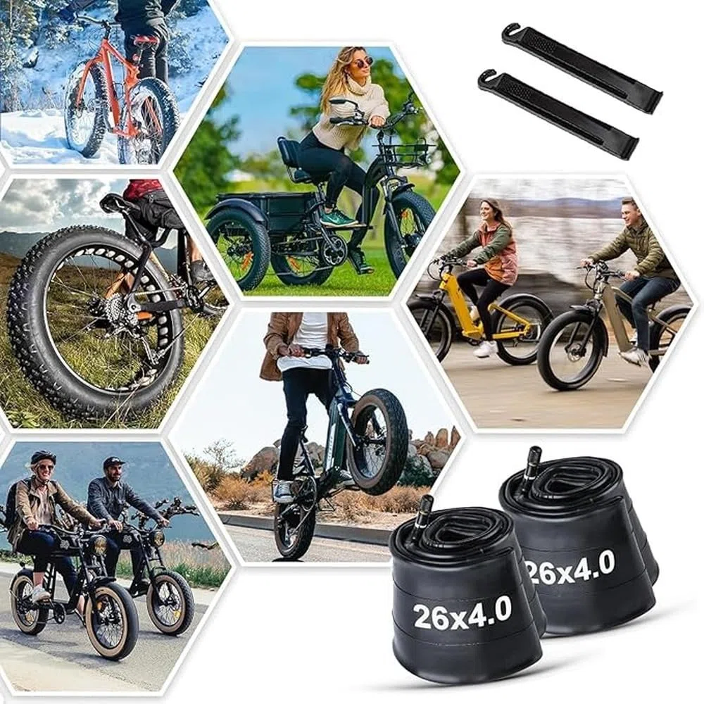 Camera d'aria per pneumatico bici 20x4 Realizzata in gomma | resistenza e assorbimento degli urti Caratteristiche come ricambio giornaliero 26x4.0 Camera d'aria per bici grassa 16x4