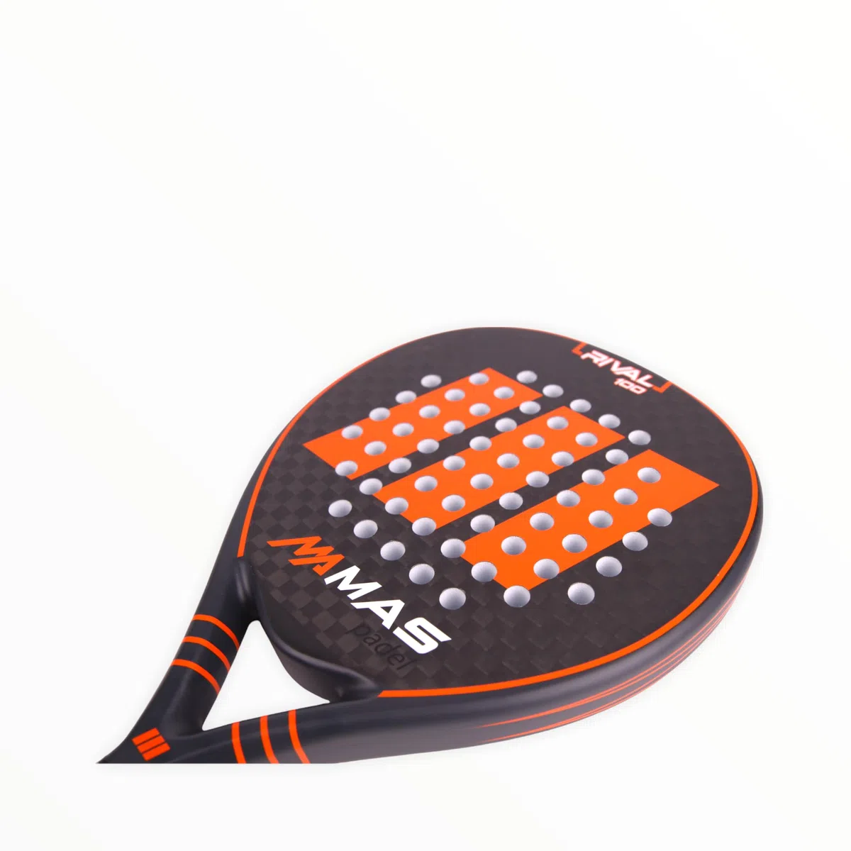 RIVAL 100, Racchetta da Padel, Arancione/Ardesia, Rivestimento 100% in Fibra di Carbonio, Custodia Inclusa