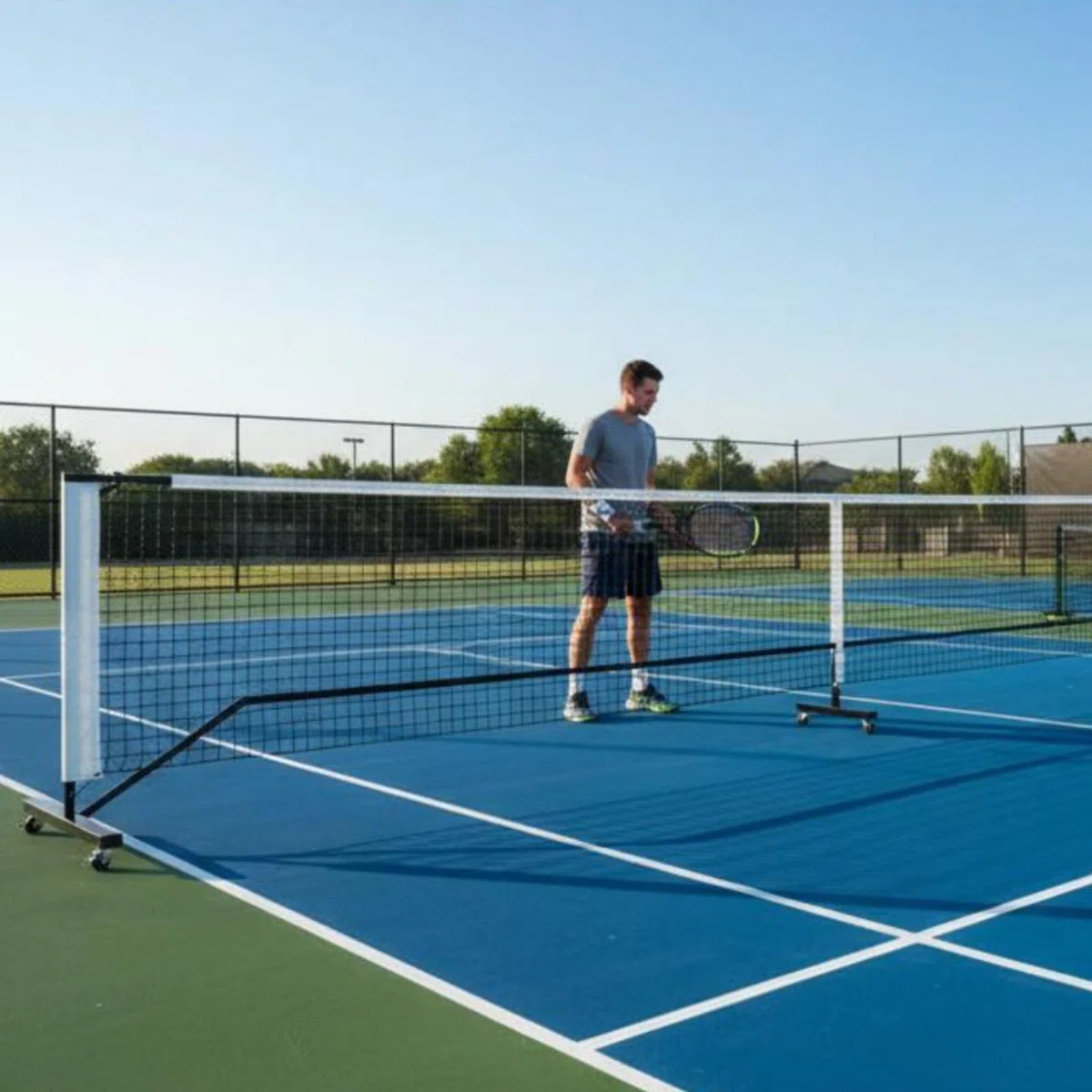 LOVIVER Rete Pickleball Portatile Rete da Allenamento Rete da Campo Rete Smontabile in Poliestere E Ferro Montaggio Rapido E Custodia Compatta Adatta a