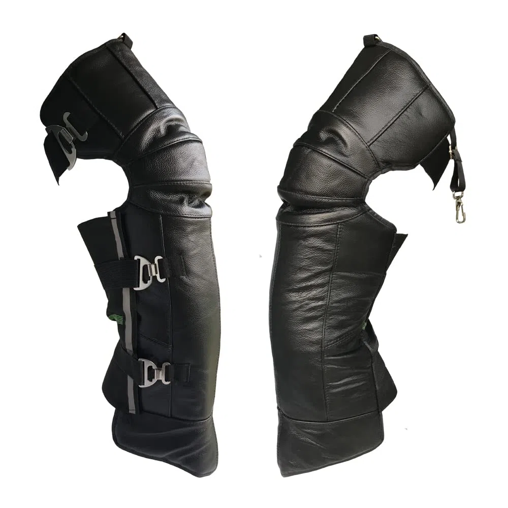Scaldamuscoli in lana termica/ginocchiera/ginocchiera con cinghie elastiche regolabili (1 paio), Nero