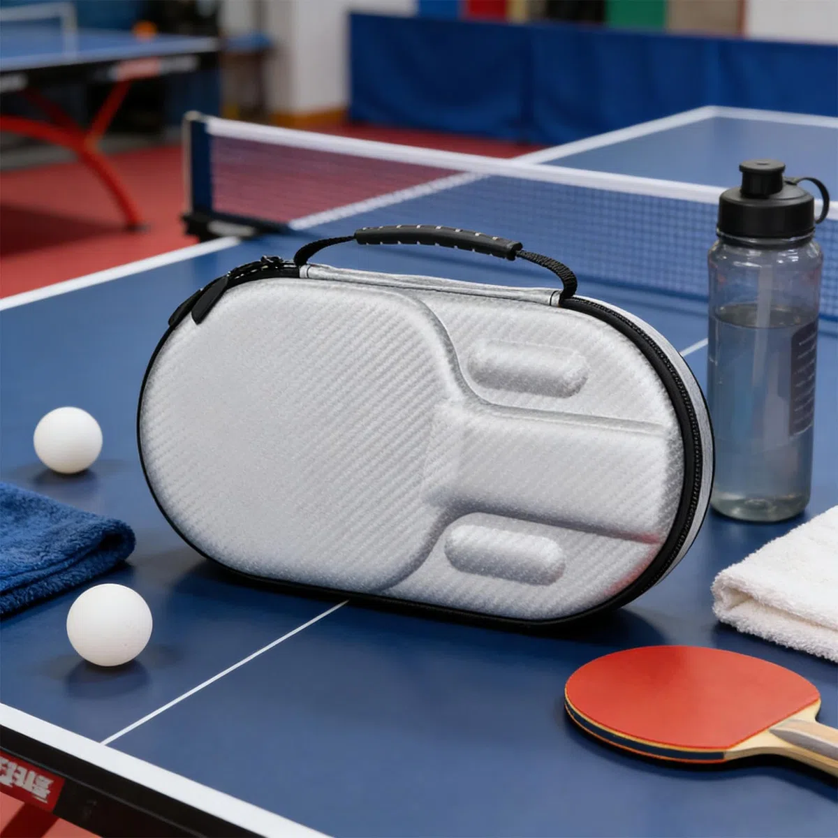 Custodia per racchette da ping pong, organizer per racchette da ping-pong, in pelle e EVA, 31 x 18 x 6 cm, per bambini e adulti, giocatori di squadre scolastiche, partecipanti a torneo, palestra