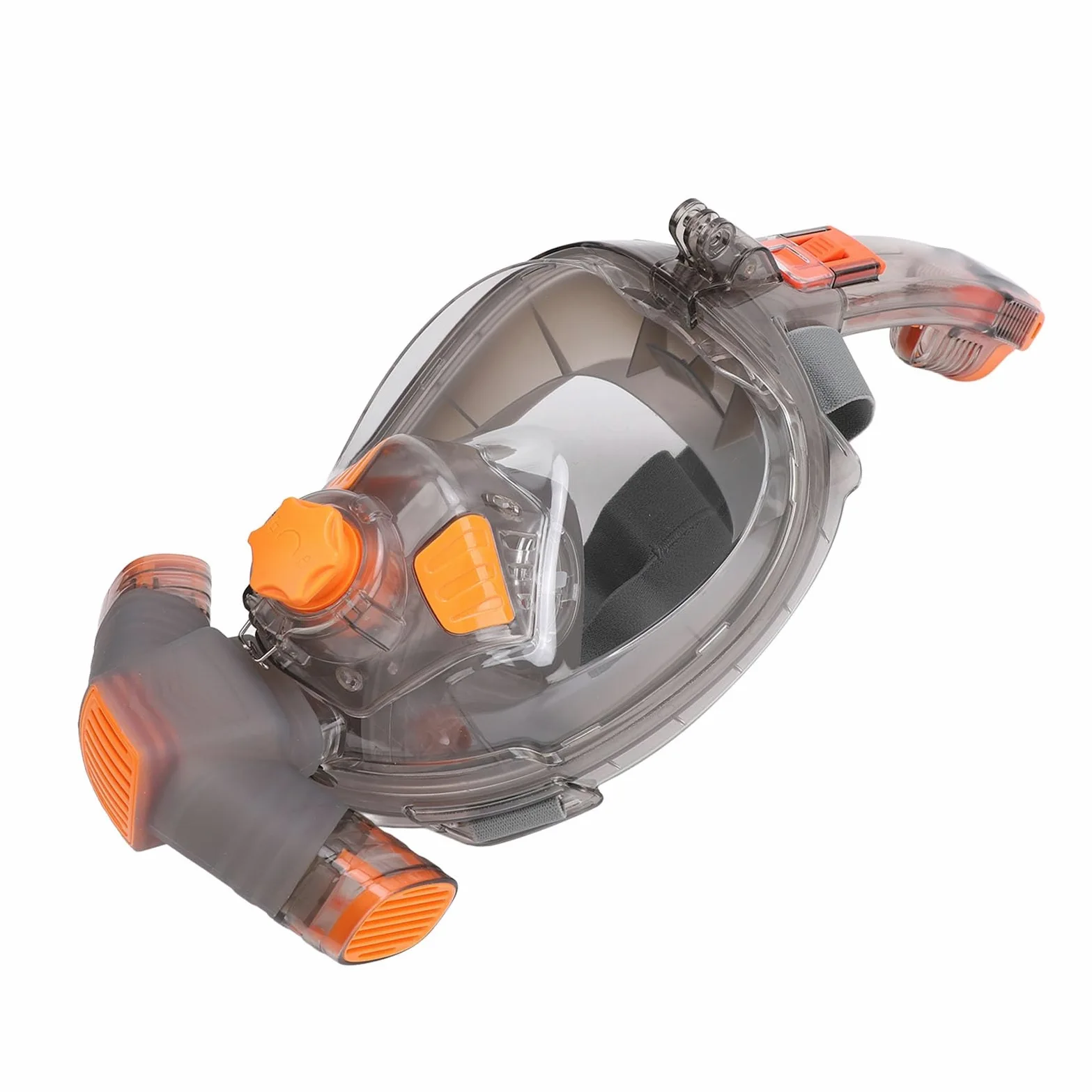 Occhialini da Snorkeling Integrali con Tecnologia Antiappannamento e Vista Panoramica a 180 Gradi per Avventure di Snorkeling - Arancione Grigio