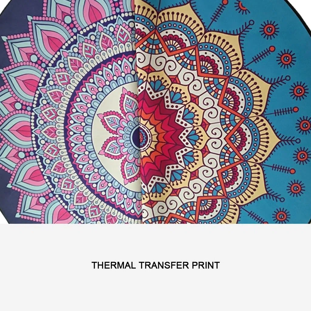 RajoNN Tappetino da Yoga Stampato Premium Tappetino da Meditazione Antiscivolo Mandala Tappetino da Meditazione Spesso 5 mm 55 * 55 Pollici per Pilates, Sport all'Aria Aperta