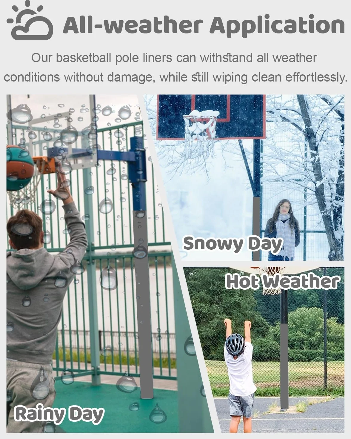 Cuscinetto per palo da basket da esterno, impermeabile, rotondo, barriera di collisione, accessorio protettivo per uso a bordo piscina, cuscino per una maggiore sicurezza, attrezzatura sportiva