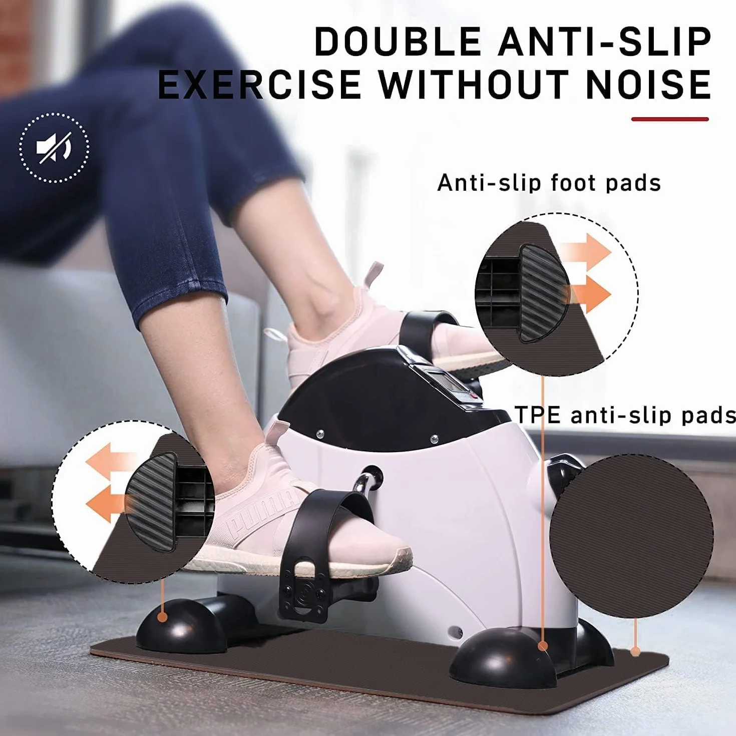 PROIRON Mini Cyclette con Monitor Digitale e Tappetino Antiscivolo- Pedaliera Fitness con resistenza regolabile per Braccia e Gambe per Giovani e Anziani in Casa o in Ufficio
