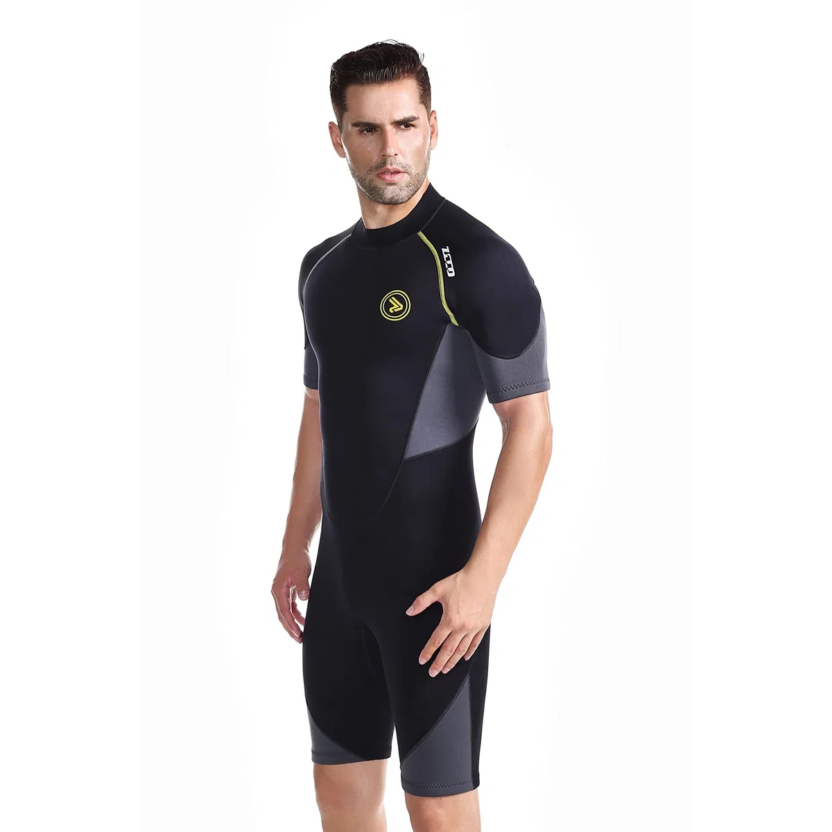 Mute da uomo shorty con cerniera in neoprene premium da 1,5 mm a maniche corte per immersioni, pesca subacquea, snorkeling, surf, canoa