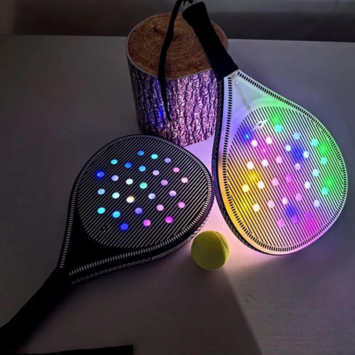 Racchetta da Tennis per Donne Set Di Pagaia Da Spiaggia Luminosa USB | Sportivi con 2 Palline per Allenamento Giornaliero All'aperto