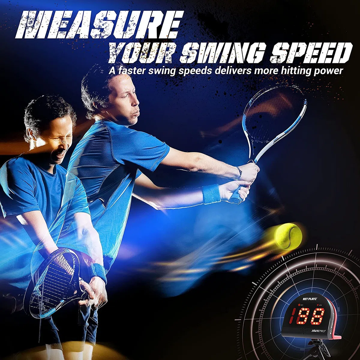 Pistole Radar da Tennis, sensori di velocità a Mani libere, per misurare la velocità della Racchetta e della Palla, Gadget e Attrezzatura ad Alta Tecnologia per Giocatori di Tennis