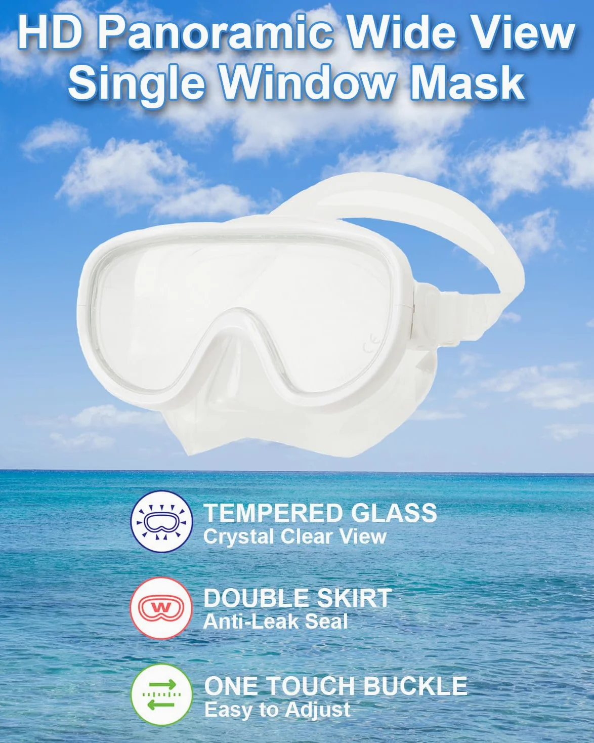 Adulti Single-Window Maschera e boccaglio Combo Set