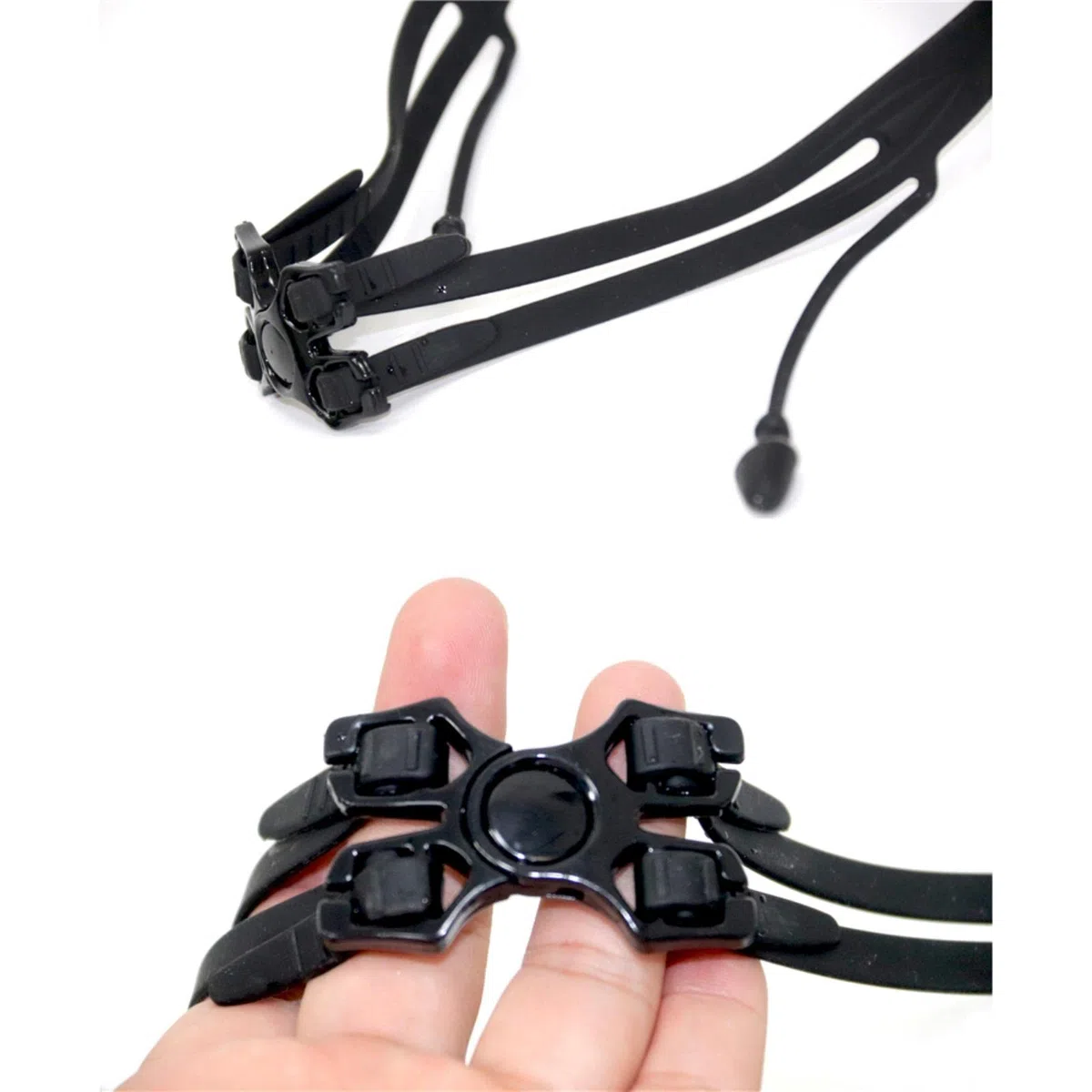 occhialini da nuoto, Occhiali da nuoto placcati neri con tappi for le orecchie, professionali, in silicone for adulti, antiappannamento, for uomo e donna