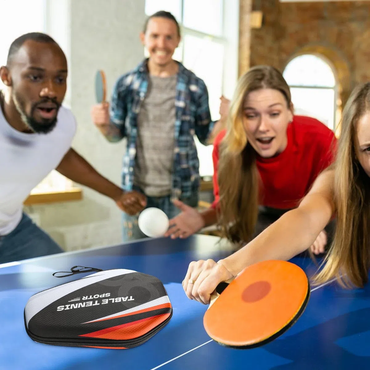 Custodia per racchette da pong, custodia per racchetta da tennis da tavolo, custodia per paddle impermeabile alla polvere, borsa per riporre paddle, organizer per pong stabile per principianti o