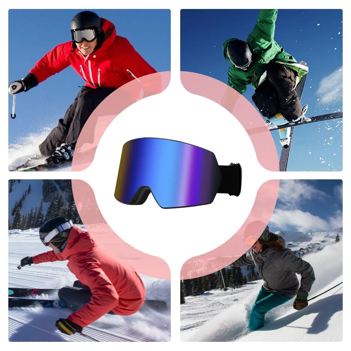 Occhiali da snowboard | Occhiali da neve sopra gli occhiali – Antivento Sci Anti-fog Doppio strato per bambini, ragazzi, Ragazzi e Ragazze per Adulti Giovani