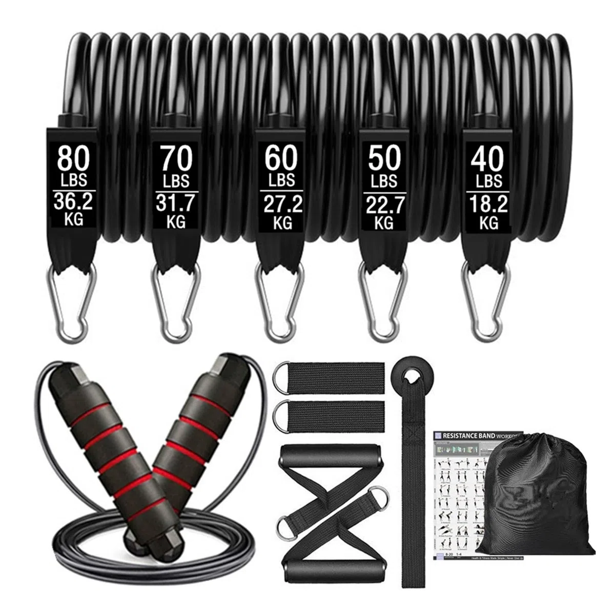fasce di resistenza con maniglie Allenamento con fascia elastica di resistenza al bottino fitness da 300 libbre for l'allenamento