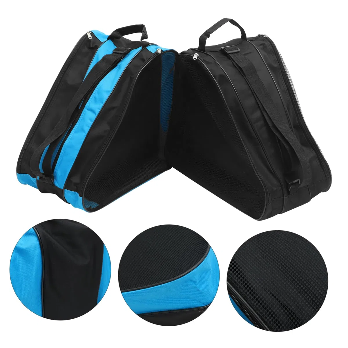 BESPORTBLE Borsa da Pattinaggio Zip Oxford Nero, 2 Unitá, Design Semplice e Funzionale per Conservare Scarpe da Skate Inline o Ghiaccio, per Uso Esterno