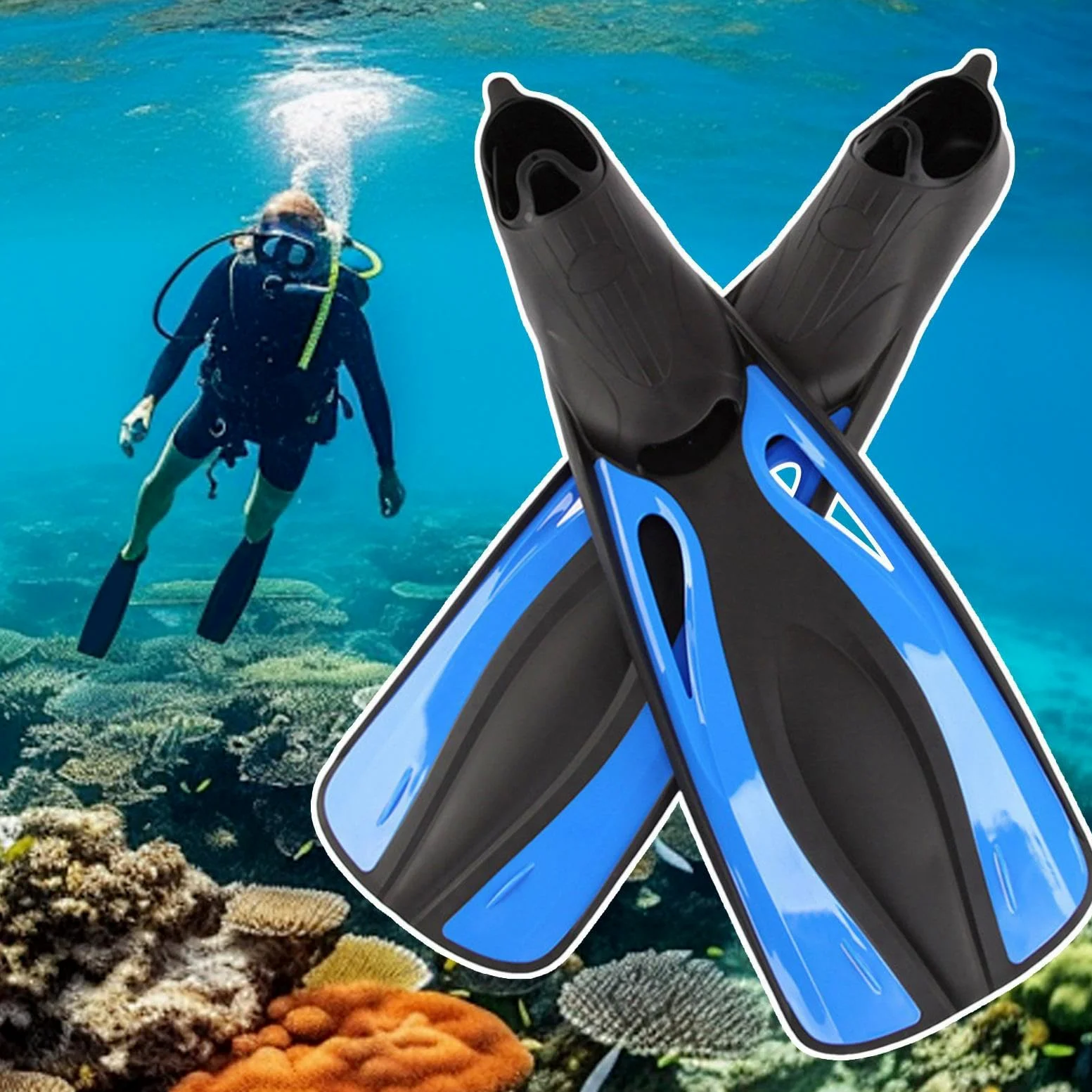 Pinne per nuoto adulti – Pinne da nuoto per adulti | 1 paio di pinne regolabili per immersioni, attrezzatura da allenamento per spiaggia, piscina, mare, acque profonde poco profonde