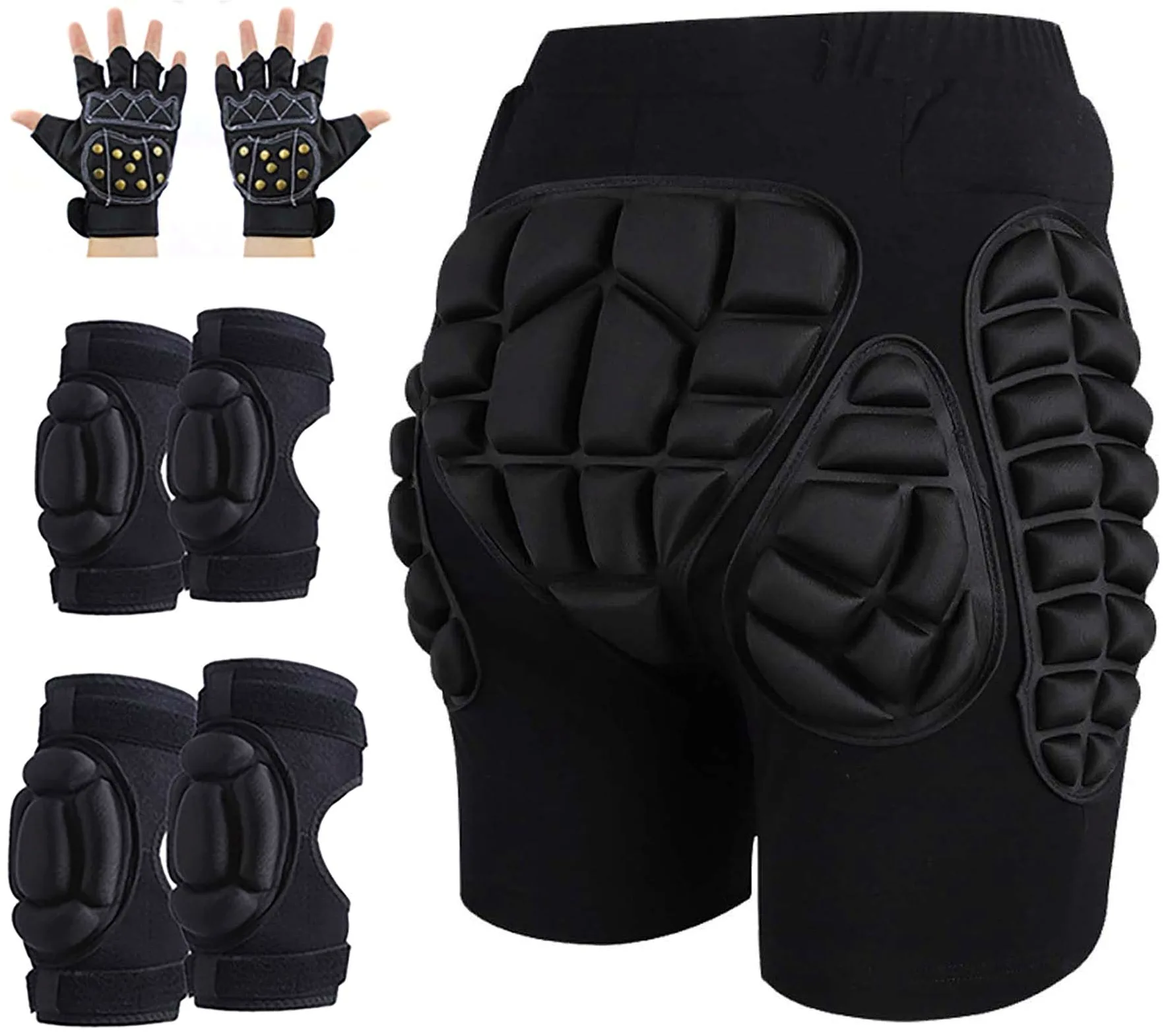 Ginocchiere Imbottite 3D, Protezione Kit Per Bambini Adulti, Pattinaggio E Sci, Pantaloncini Protettivi Imbottiti Per Snowboard