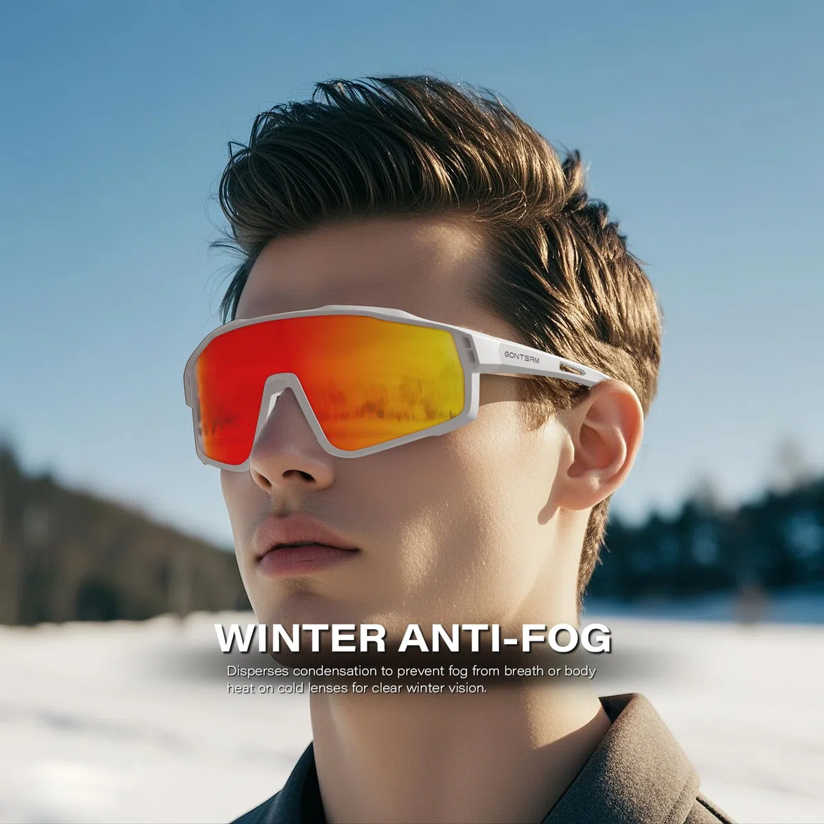 Occhiali da ciclismo polarizzati con effetto fotocromatico, protezione UV400, con anti-appannamento invernale, per uomini e donne