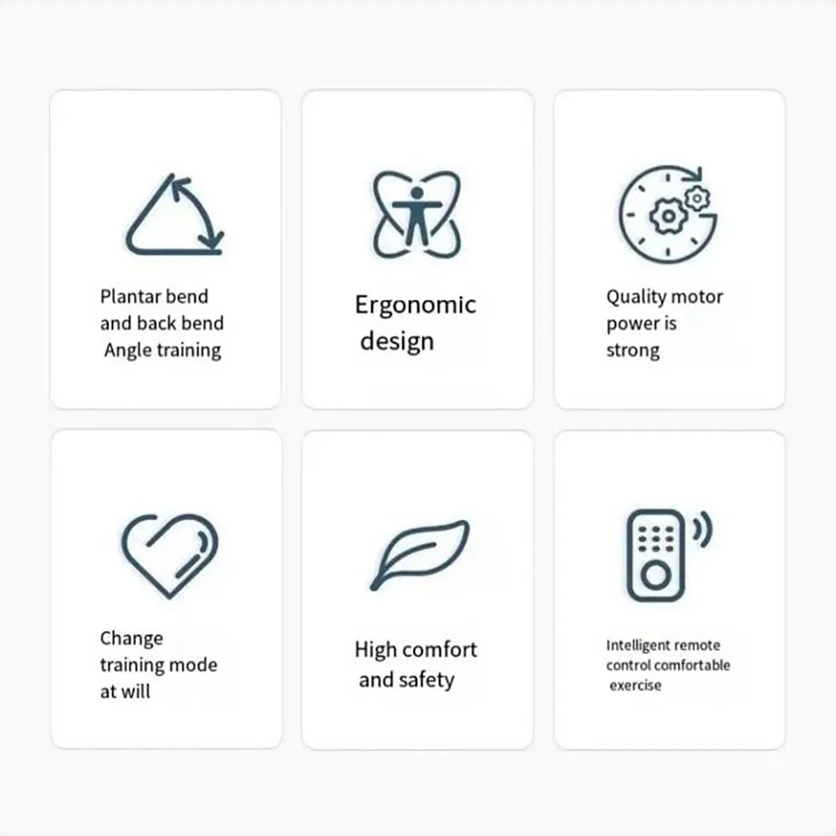 Macchina elettrica for la riabilitazione della caviglia, con telecomando, corpo in metallo, posizione seduta regolabile e risparmio di tempo, for disabili
