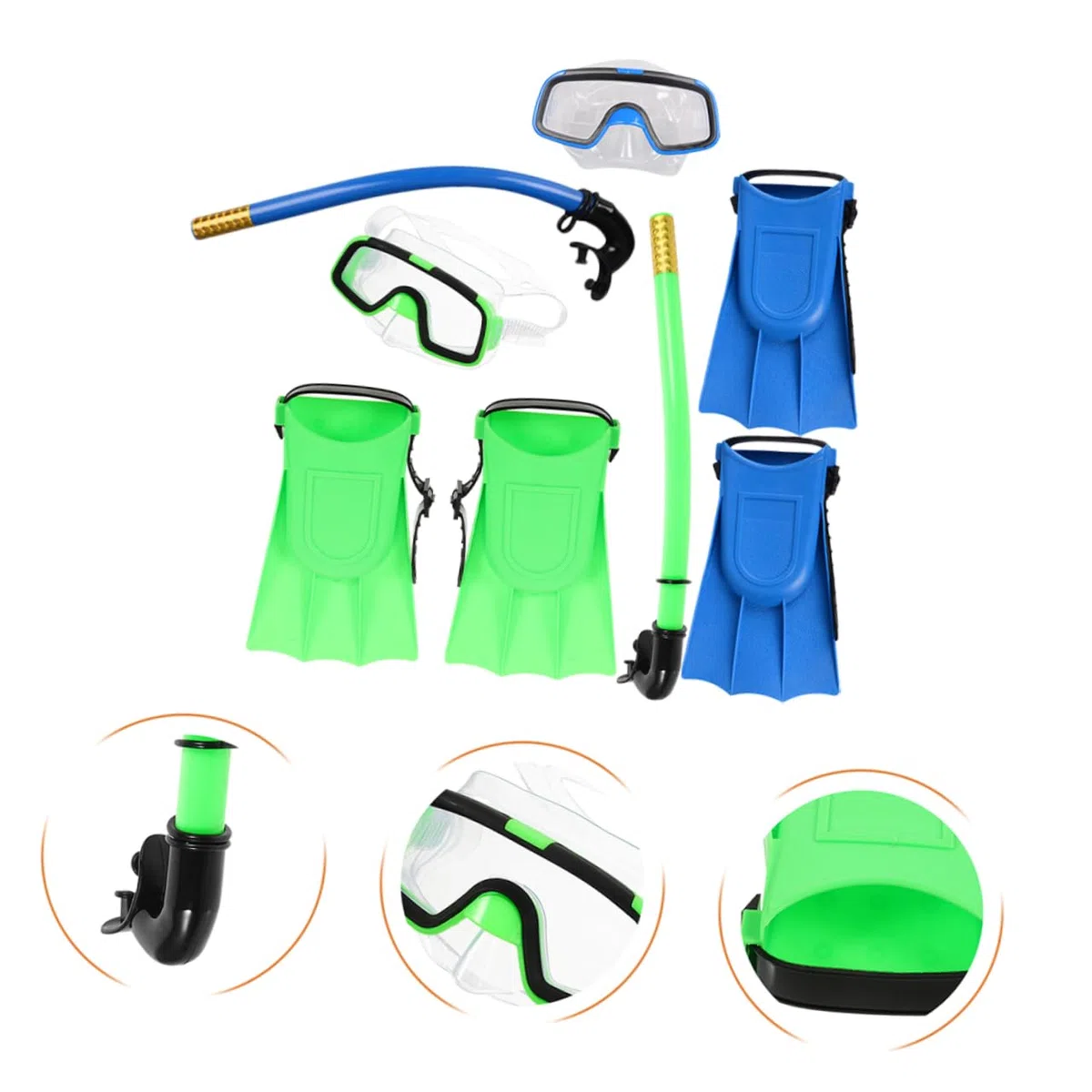 Set Snorkeling Ragazzi Maschera Sub Occhialini e Pinne Compatte per Ragazzi da Spiaggia e Snorkeling