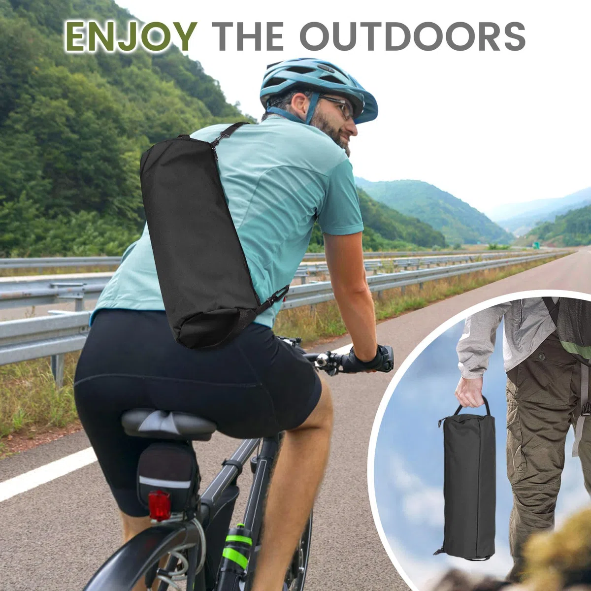 OKYUK Nuova sedia da campeggio pieghevole con schienale alto, tre altezze regolabili, borsa da trasporto leggera e custodia per tazza,Ideale per escursioni, relax in spiaggia e pesca (Nero)