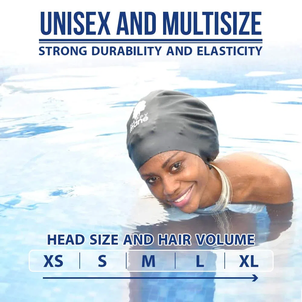 Cuffia da nuoto in silicone XL per trecce e dreadlock, per capelli asciutti durante il nuoto e capelli lunghi, extension e capelli ricci, cuffia da doccia per donne, uomini, bambini