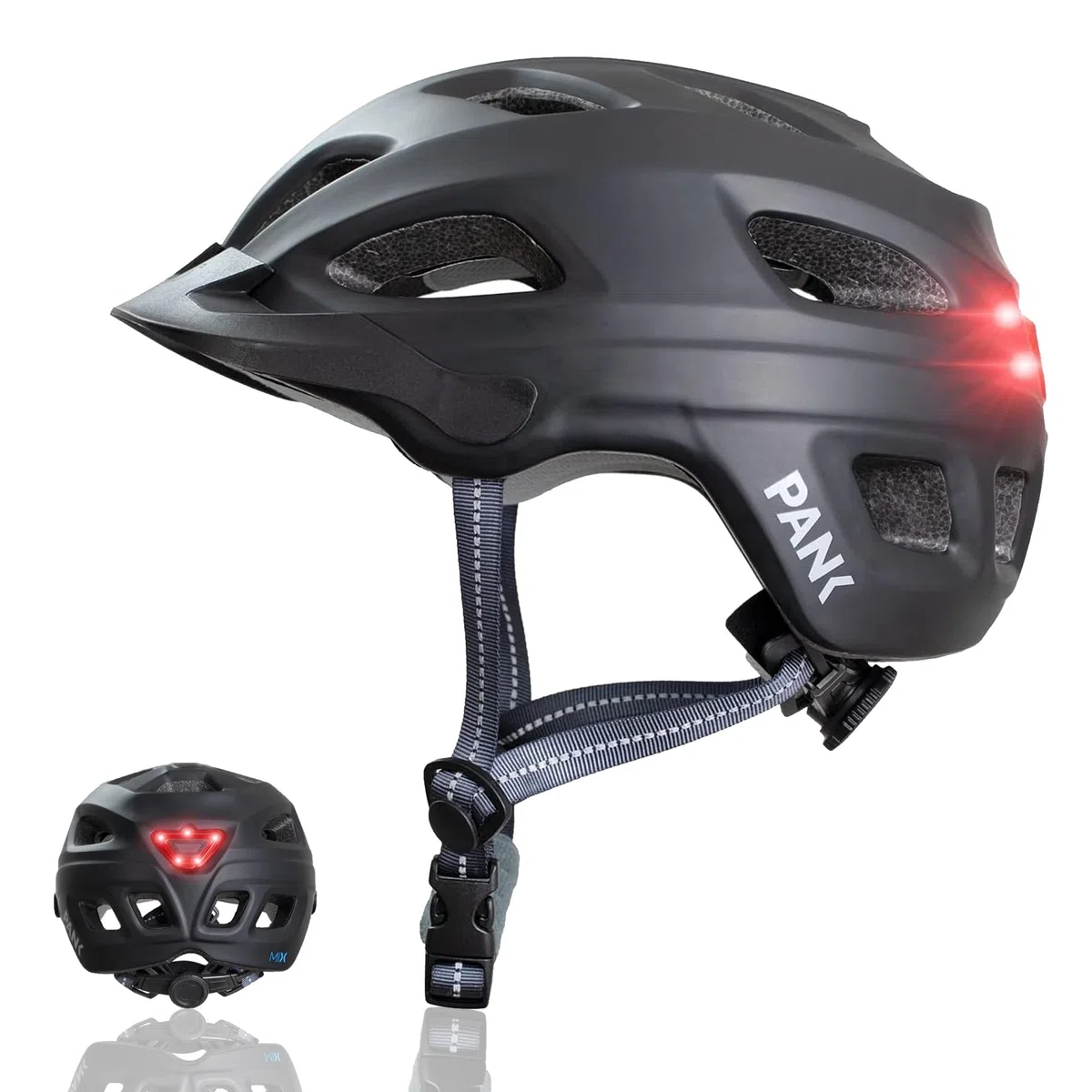 PANK Casco Bici Uomo - Certificato CE, Con Luce di LED - Casco Mtb Uomo, 325g Leggero, Adatto per Monopattino Elettrico Adulti Mountain Bike