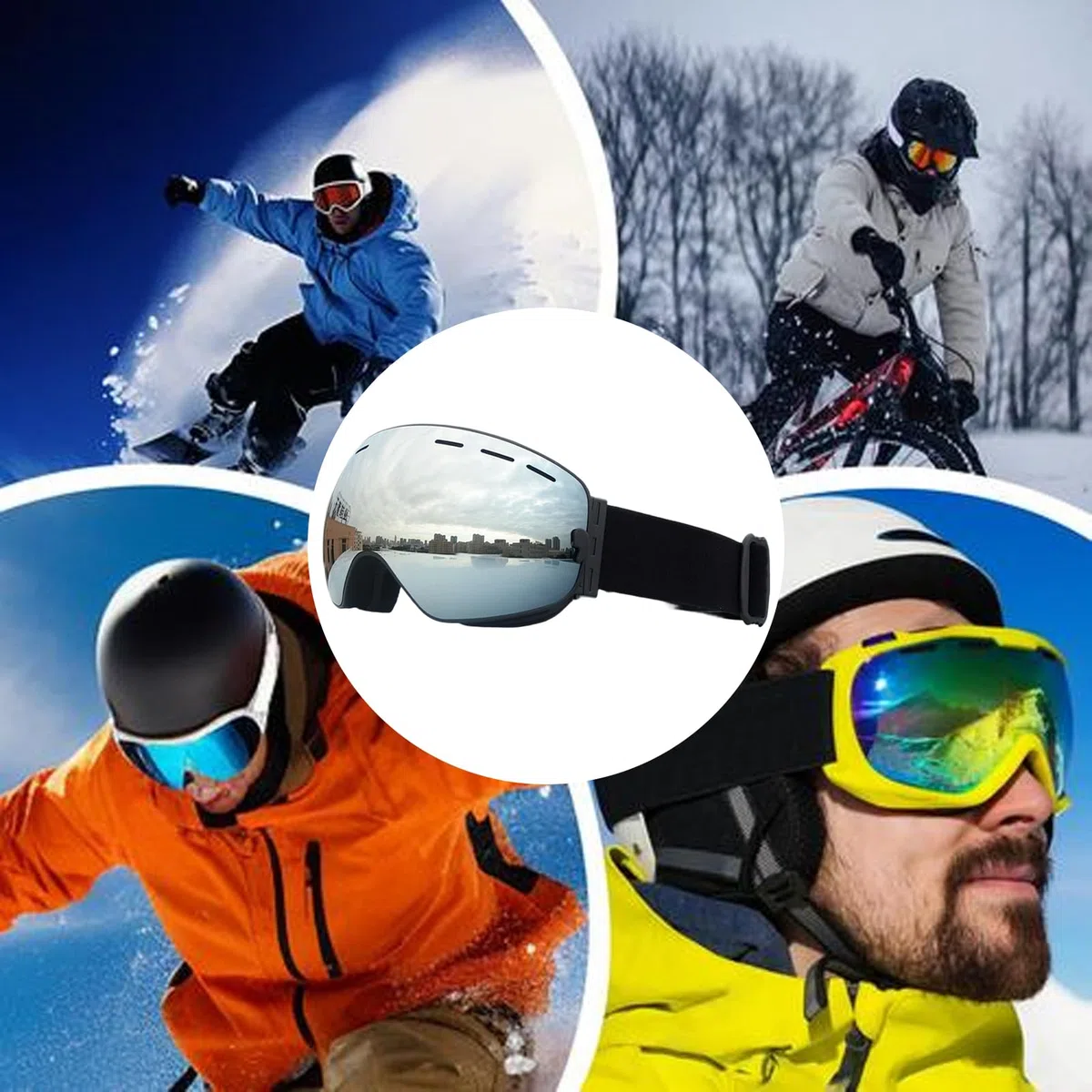 Occhiali da snowboard - Occhiali antiappannamento, occhiali sportivi invernali | Attrezzature di protezione per sport all'aria aperta, sistema di protezione per gli occhi per snowboard, sci, per