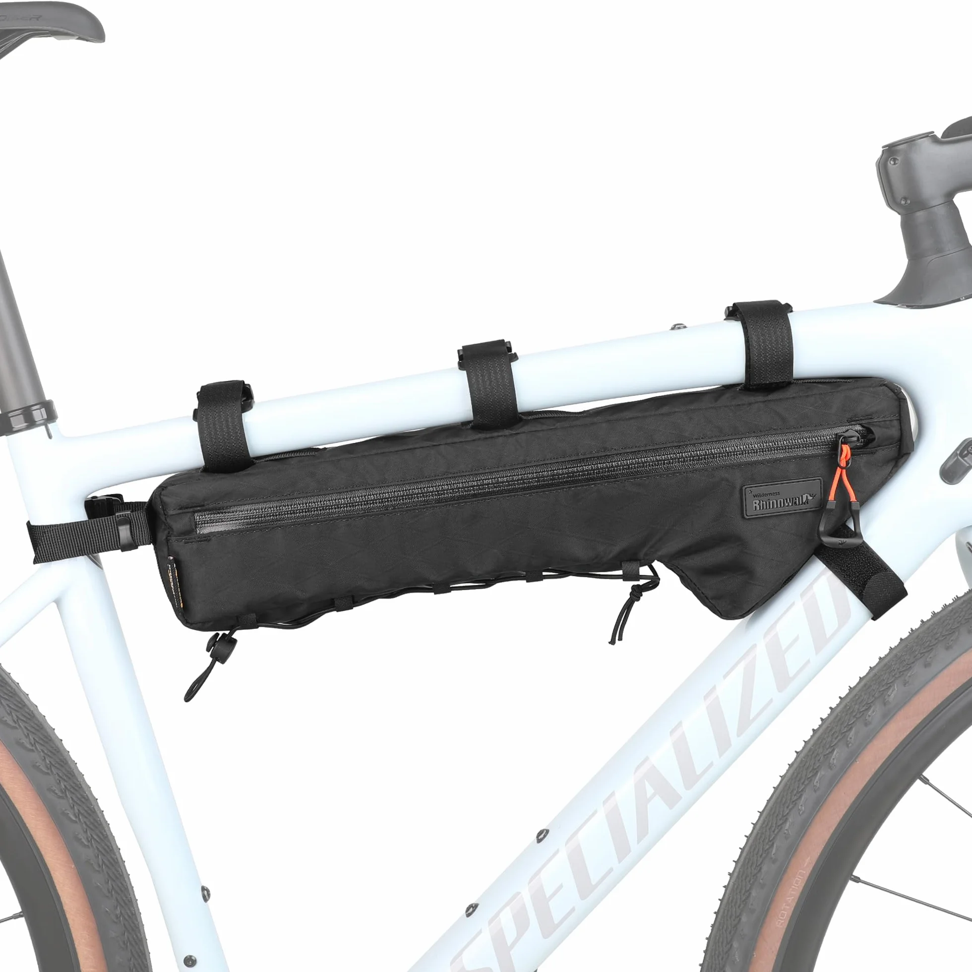 Rhinowalk Borsa triangolare per bicicletta sotto il tubo superiore, custodia anteriore portaoggetti, cicloturismo bikepacking