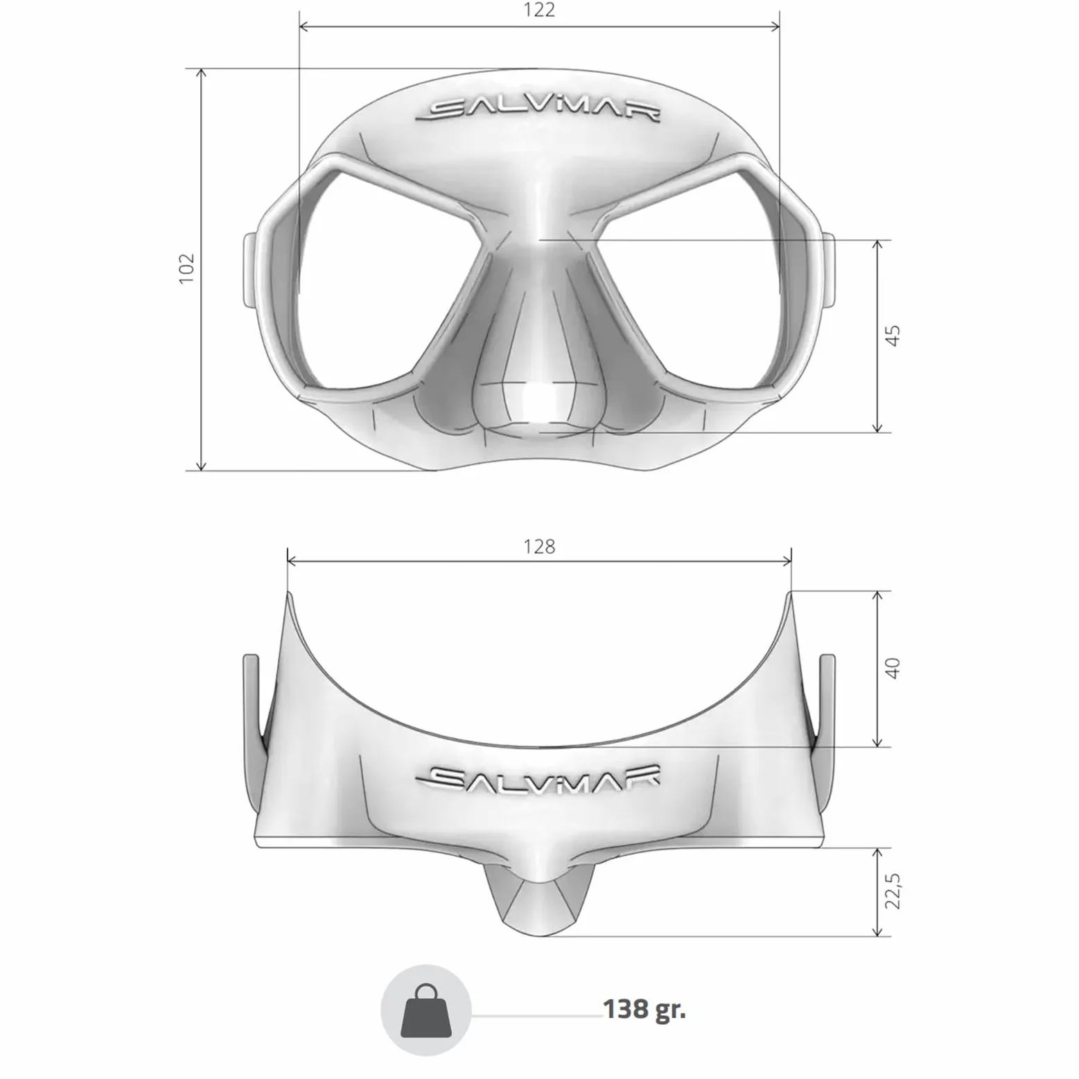 SALVIMAR Hathor Anti Fog, Maschera Adulto in Silicone con Lenti Anti Appannamento, per pesca subacquea, snorkeling e immersione, Nero