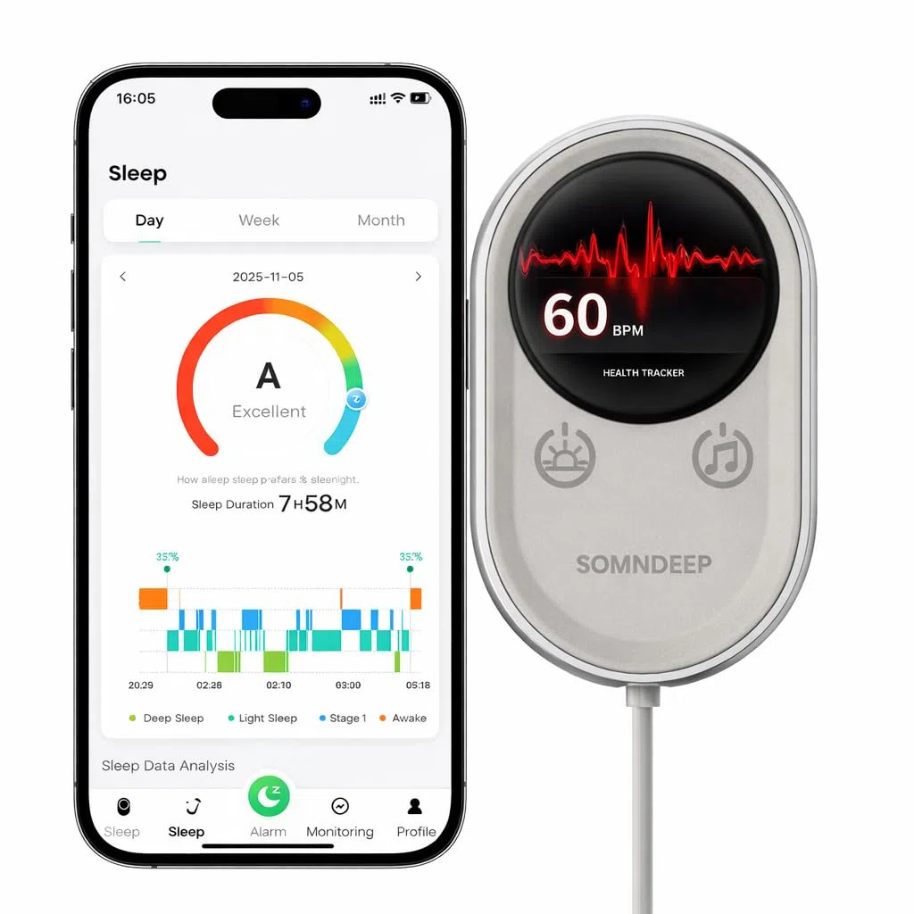 Monitoraggio intelligente del sonno, monitoraggio della frequenza cardiaca e della respirazione, monitoraggio della qualità del sonno radar senza contatto, rapporto giornaliero e suggerimenti
