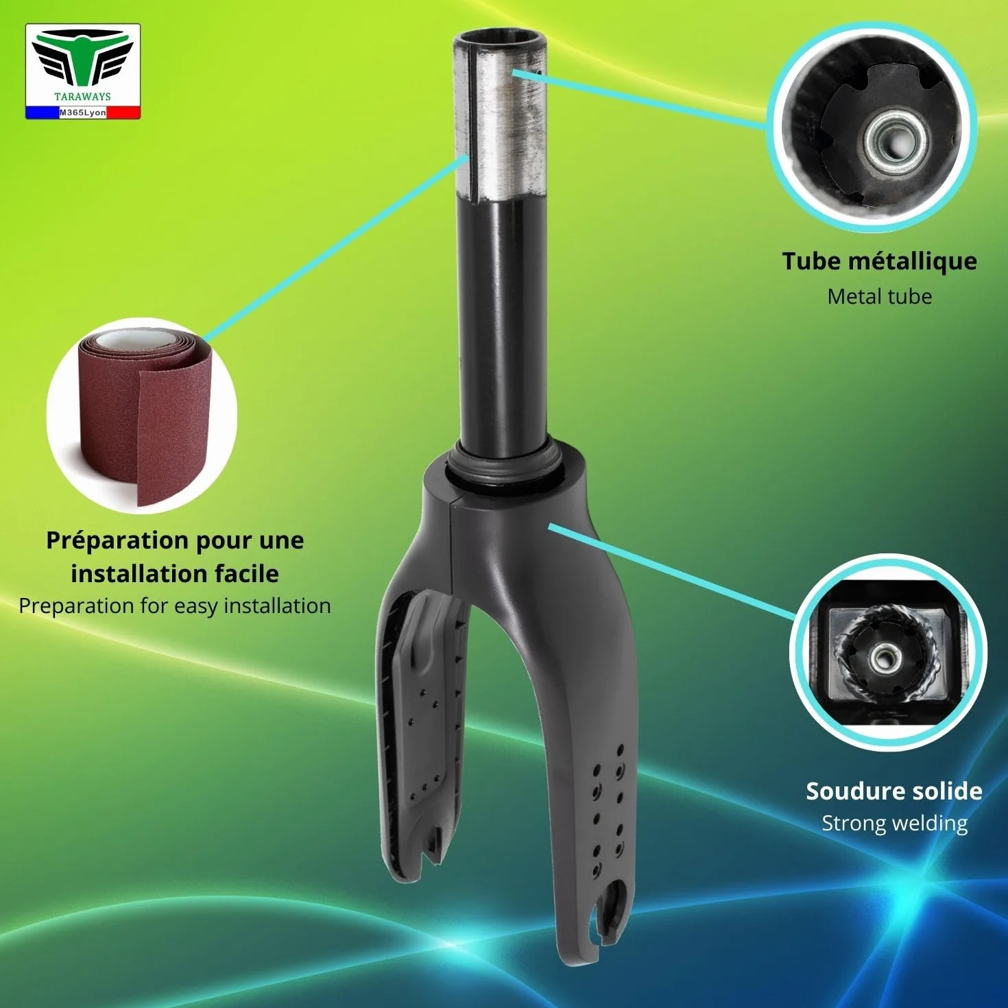 Forcella anteriore per monopattino Xiaomi M365, M365 Pro, Pro2, Essential e 1S