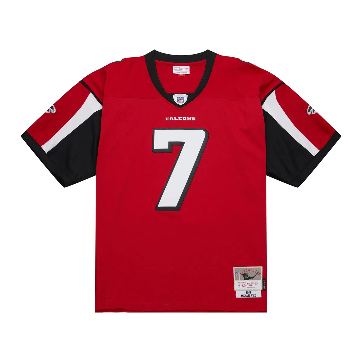 Mitchell & Ness NFL Throwbacks Collection Legacy Jersey Atlanta Falcons 2003 - Michael Vick, American Football, abbigliamento fitness, maglietta sportiva NFL-Merch