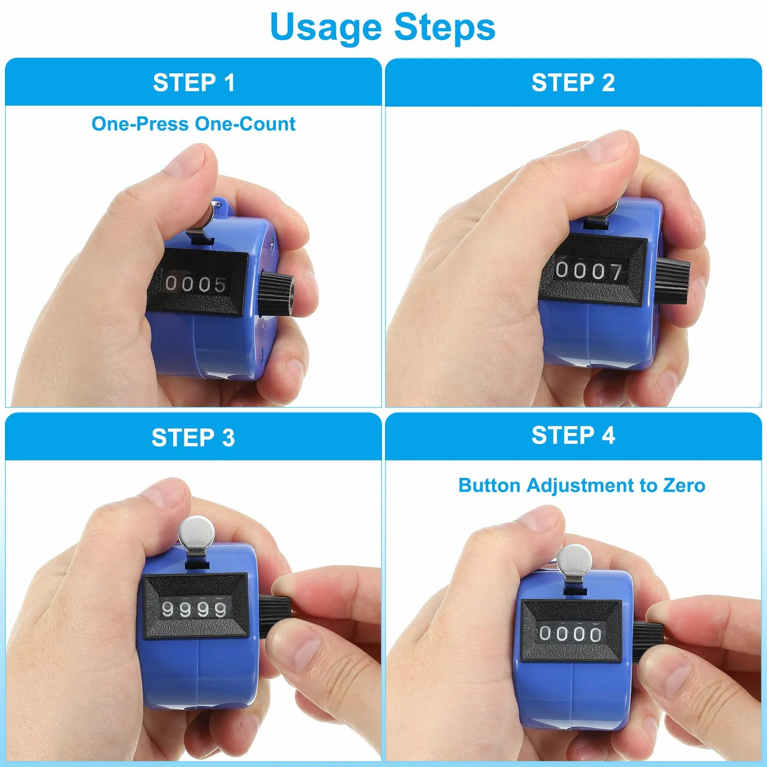 PATIKIL Clicker Contatore meccanico a forma di cifre, contatore manuale per allenamenti, maglieria, golf, giro, pesca