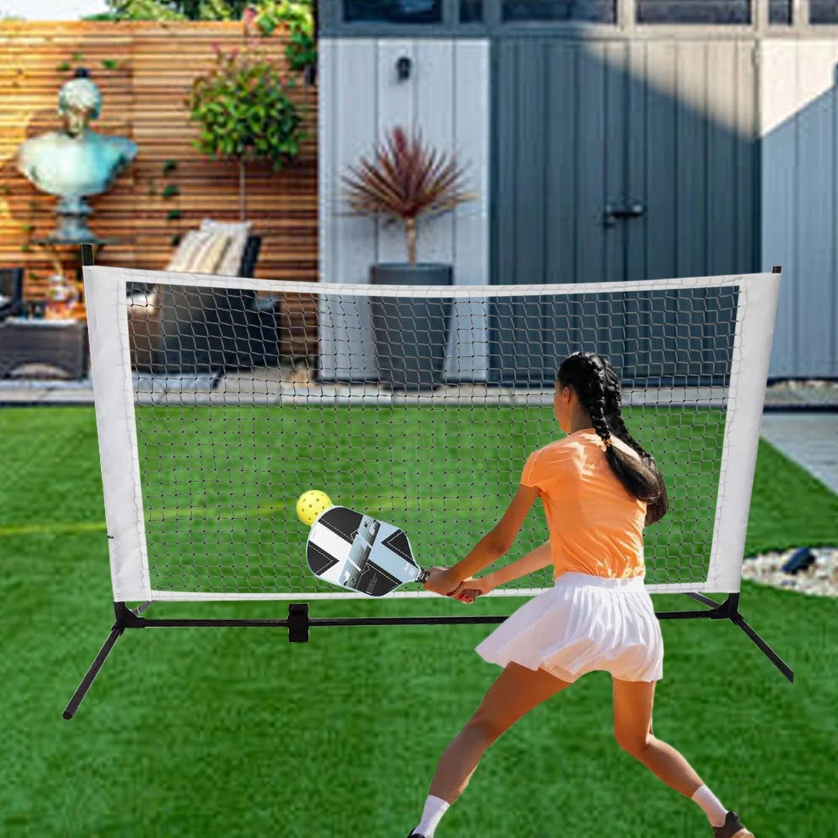Rete da allenamento per pickleball, Rete da allenamento per pickleball Rete | Rete da allenamento domestica per cortile, , , spiaggia, strada