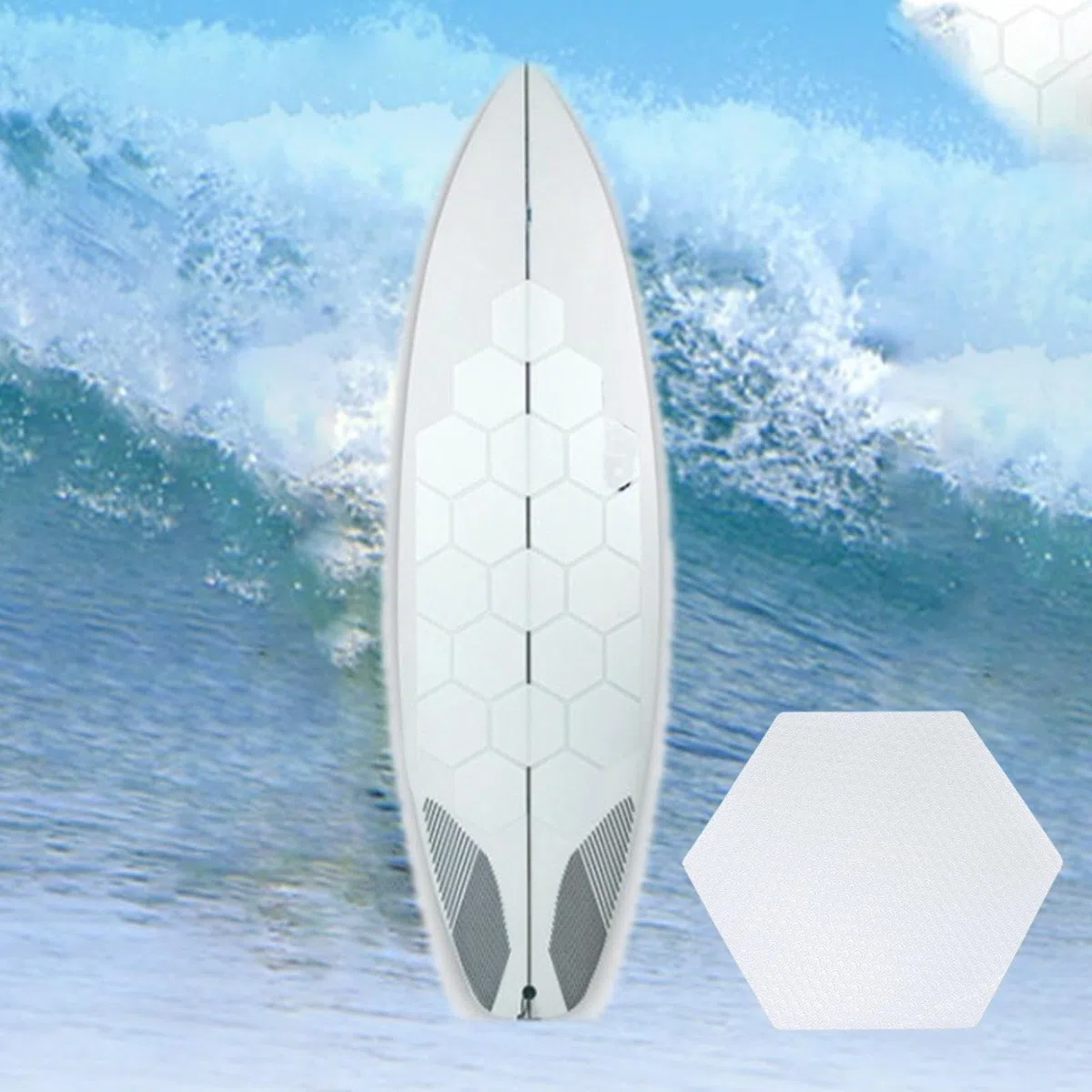 Tappeto Antiscivolo per Tavola da Surfing Adesivi Esagonali Grip del Deck | Tappetini per Deck da Surfboard per Sport Estivi all'aria aperta Snowboard, Skateboard, Paddleboard, Pontoon Kayak