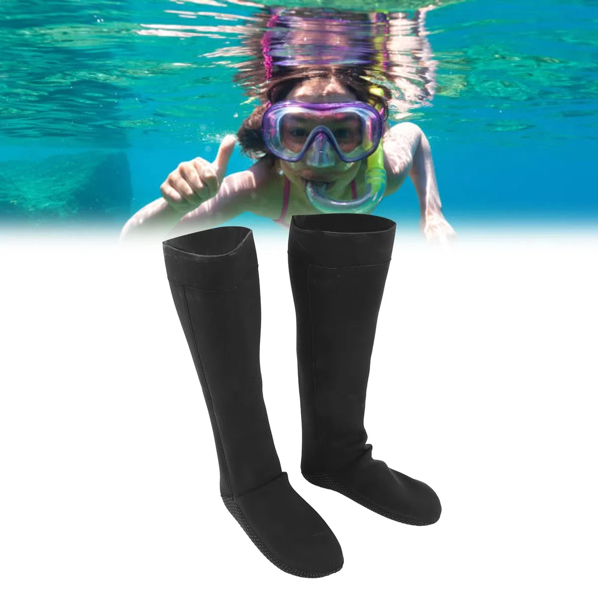 RiToEasysports Calzini da immersione lunghi 3 mm, in neoprene, ad asciugatura rapida, per immersioni subacquee, per donne e uomini