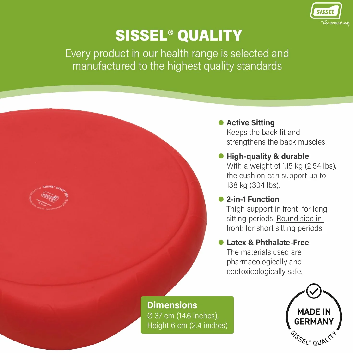 SISSEL Cuscino SITFIT Plus, incl. pompa, colore: Rosso
