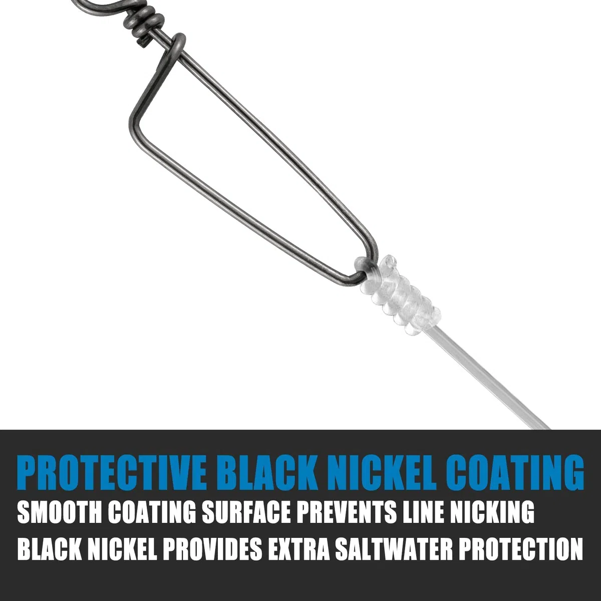 Dr.Fish Confezione da 50 girelle a scatto con cuscinetto a sfera per pesca in acqua salata, attrezzatura da pesca Coastlock, clip a scatto per gru a barile, girelle terminali da 45,4 kg