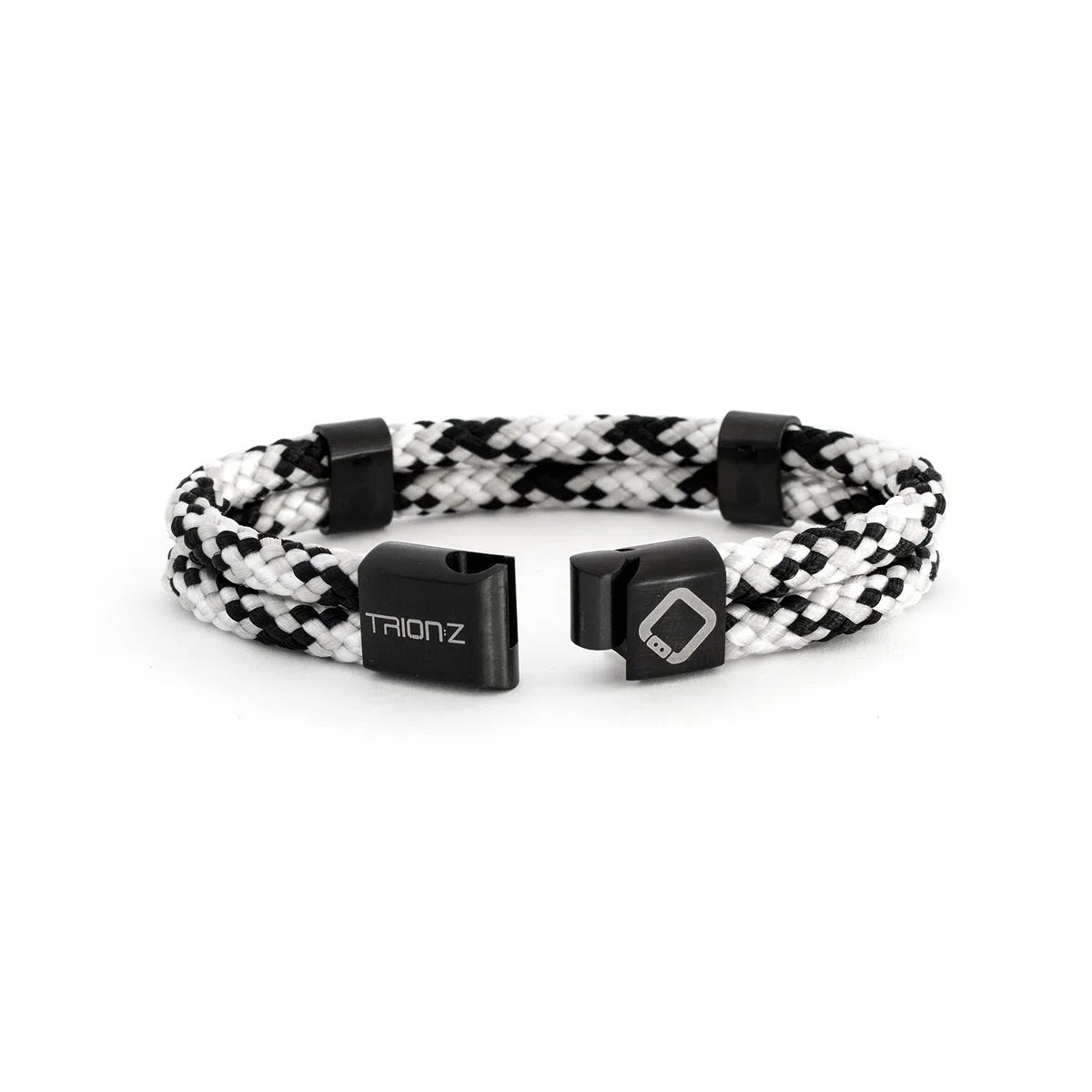 Trion:Z, Zen Loop Duo - Bracciale terapeutico magnetico con tecnologia Trion:Z e design alla moda Small Nero/Argento/Grigio