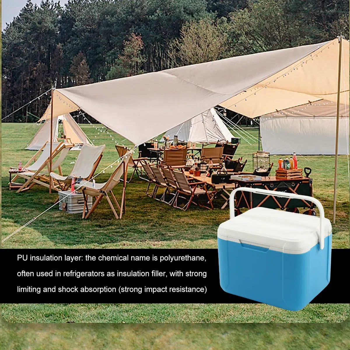 Congelatore Frigorifero Portatile da 18 Litri con Maniglia, Ideale Per Il Campeggio All'aperto, Bevande Refrigerate E Conservazione degli Alimenti