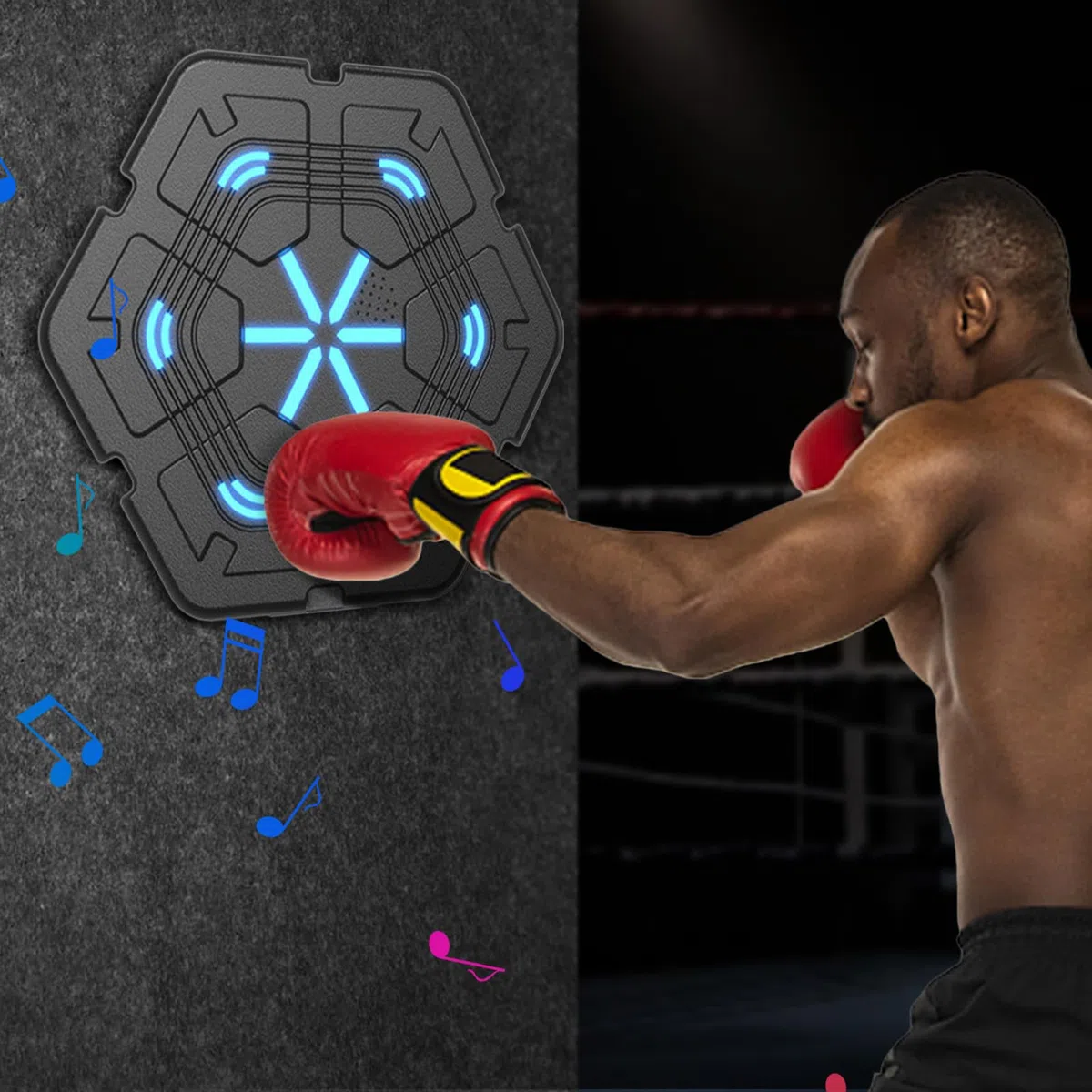 Musica Boxing Machine – Target Pads | Punzonatrice musicale – Training Punching Pads 2000 mAh Ricaricabile Montaggio a Parete per Adulti Focus Training Home Workout Famiglia Fitness Divertimento