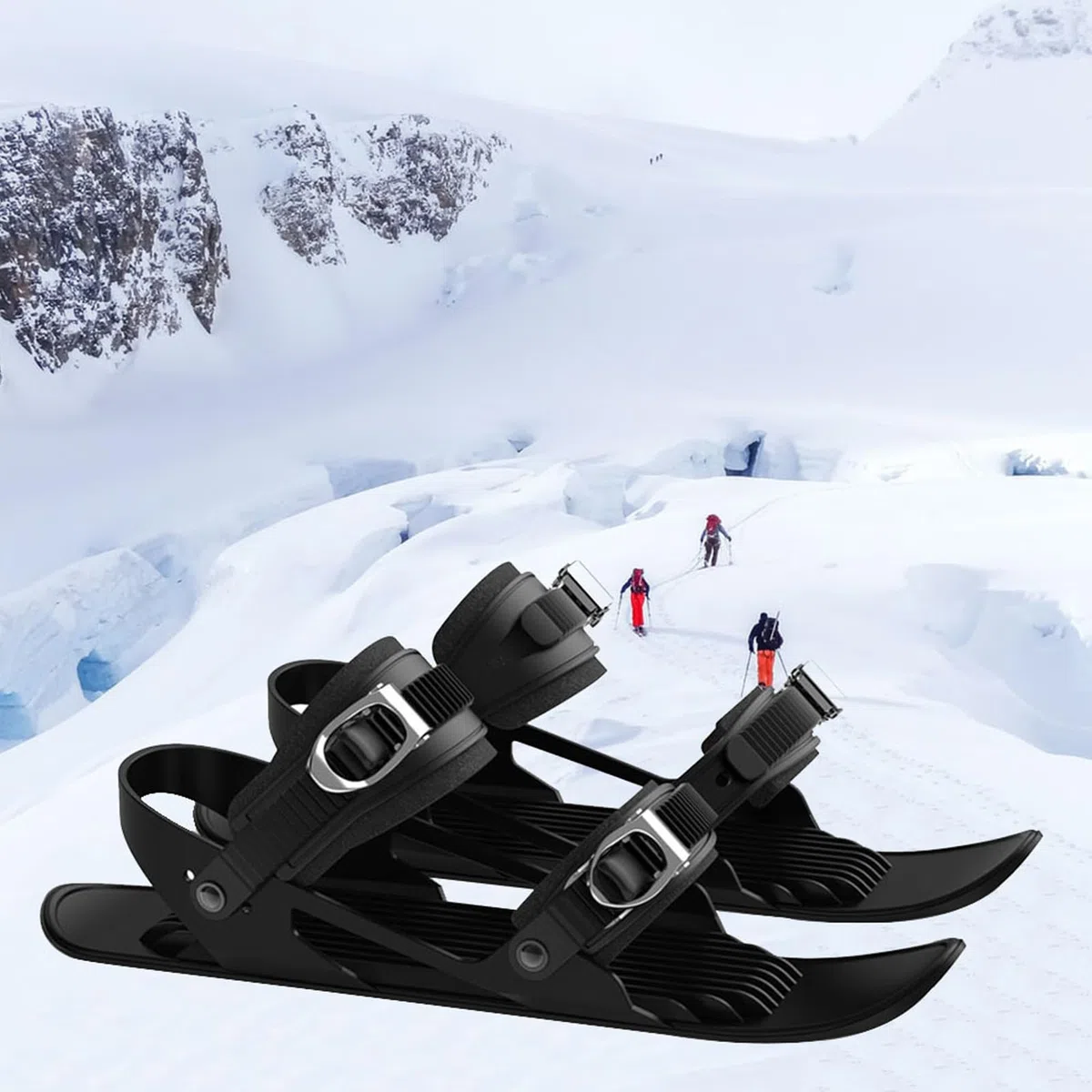Mini Pattini da Sci Corti per Scarpe Invernali, Pattini da Neve Corti, Tavole da Neve, Tavole da Sci Regolabili da Fissare agli Stivali
