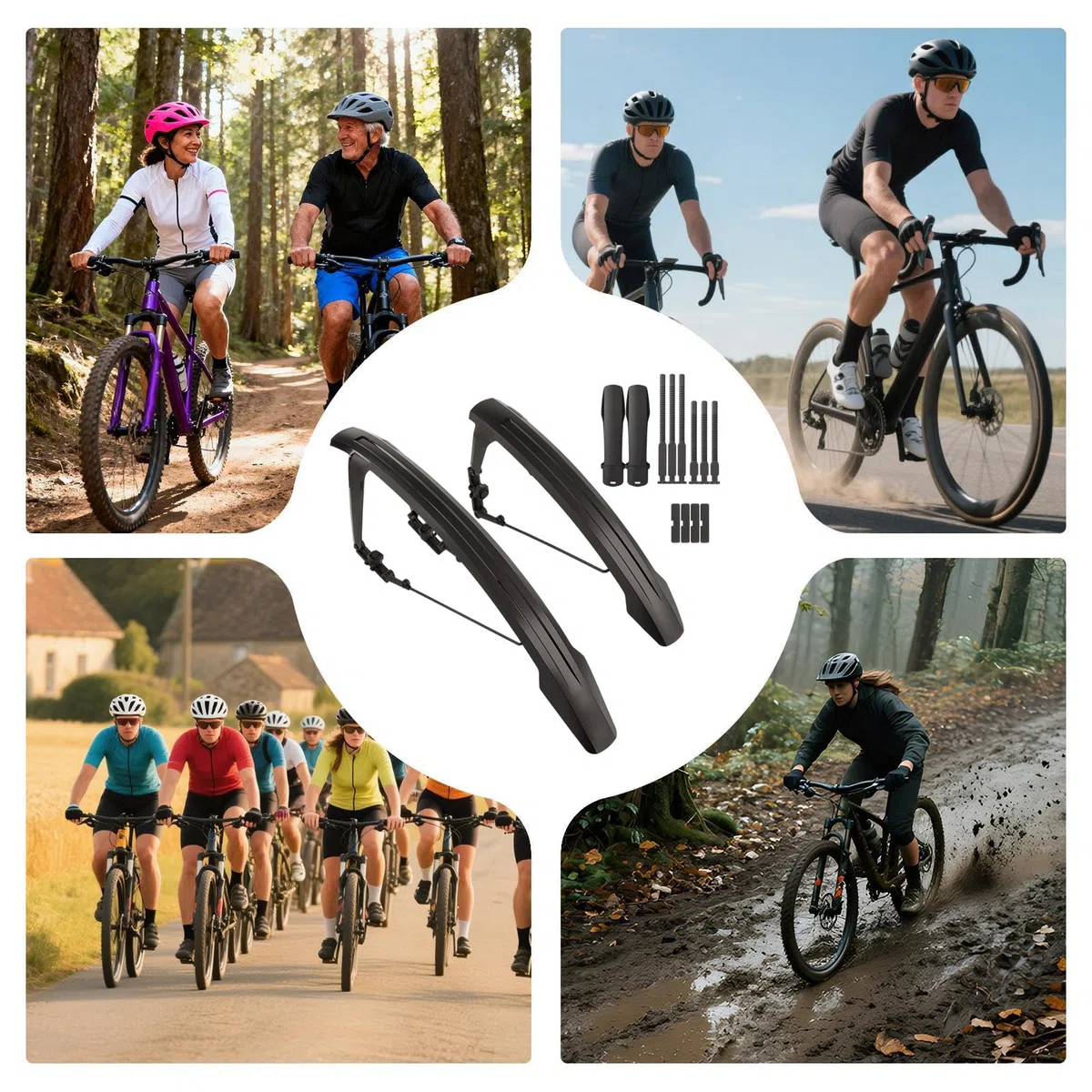 Parafango Bici Aletta Regolabile Per Ciclismo | Set Di Alettoni Per Bicicletta Per Il Ciclismo Montano Il Pendolarismo Il Ciclismo Ricreativo E La Guida In Condizioni Di
