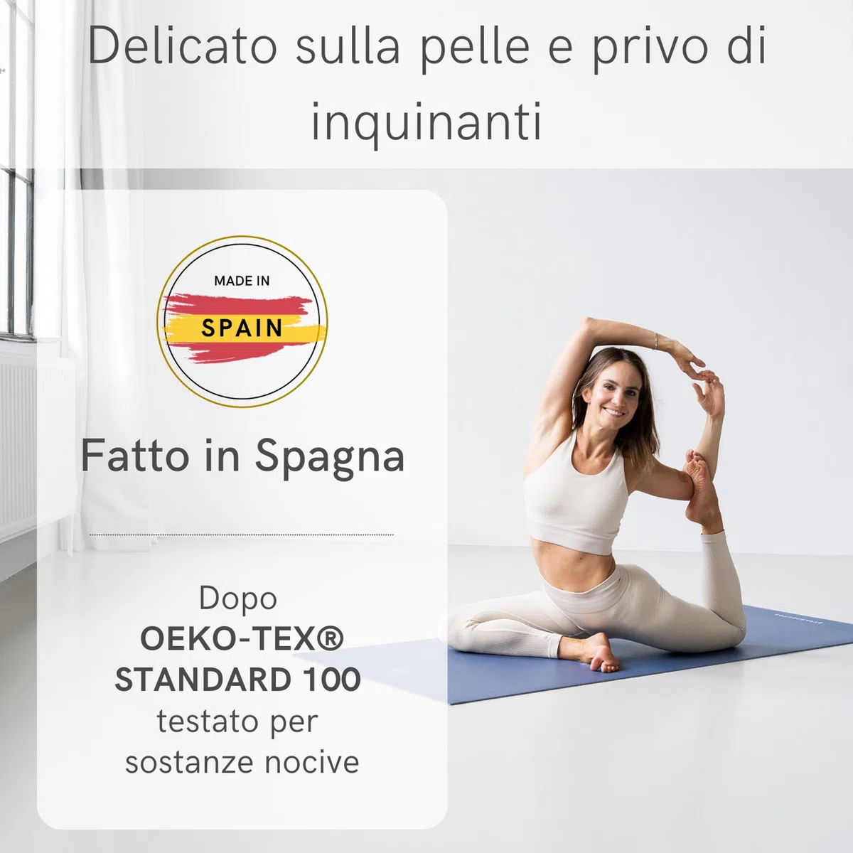 LOTUSCRAFTS Arise Tappetino Yoga, Antiscivolo, Prodotto in Spagna, Tappetino da Yoga in Gomma Naturale, 185 x 65 x 0,4 cm