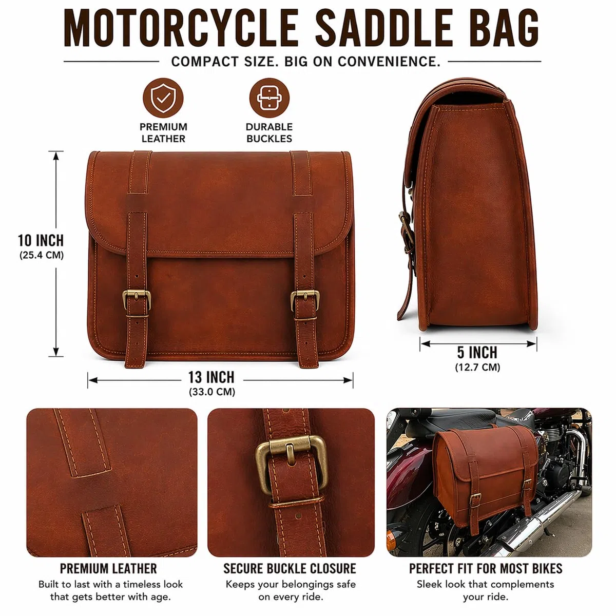 american blue Borsa da moto in pelle, borsa per bicicletta, forcella sterzo, attrezzi, sella, borsa da viaggio